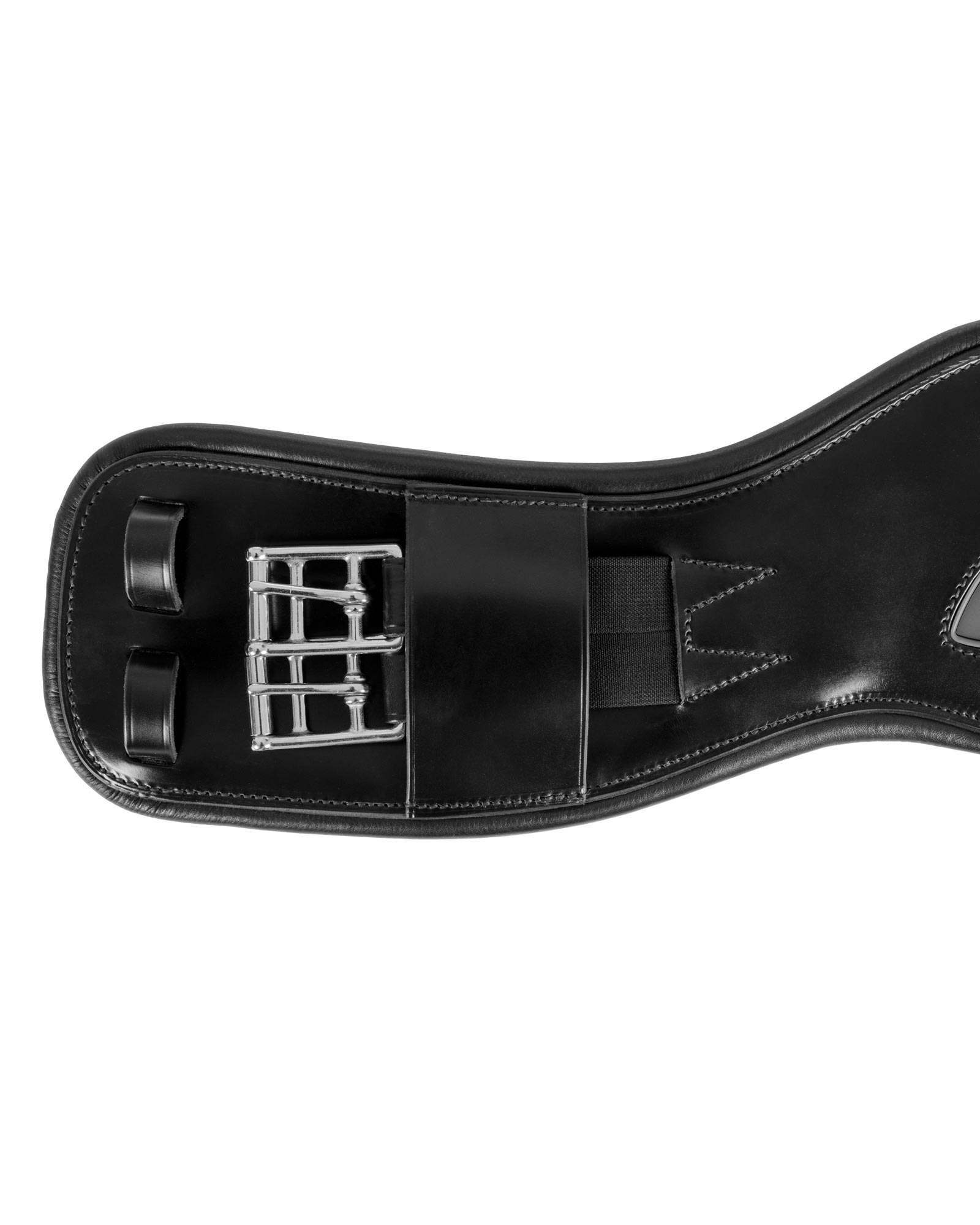 Anatomical dressage girth leather