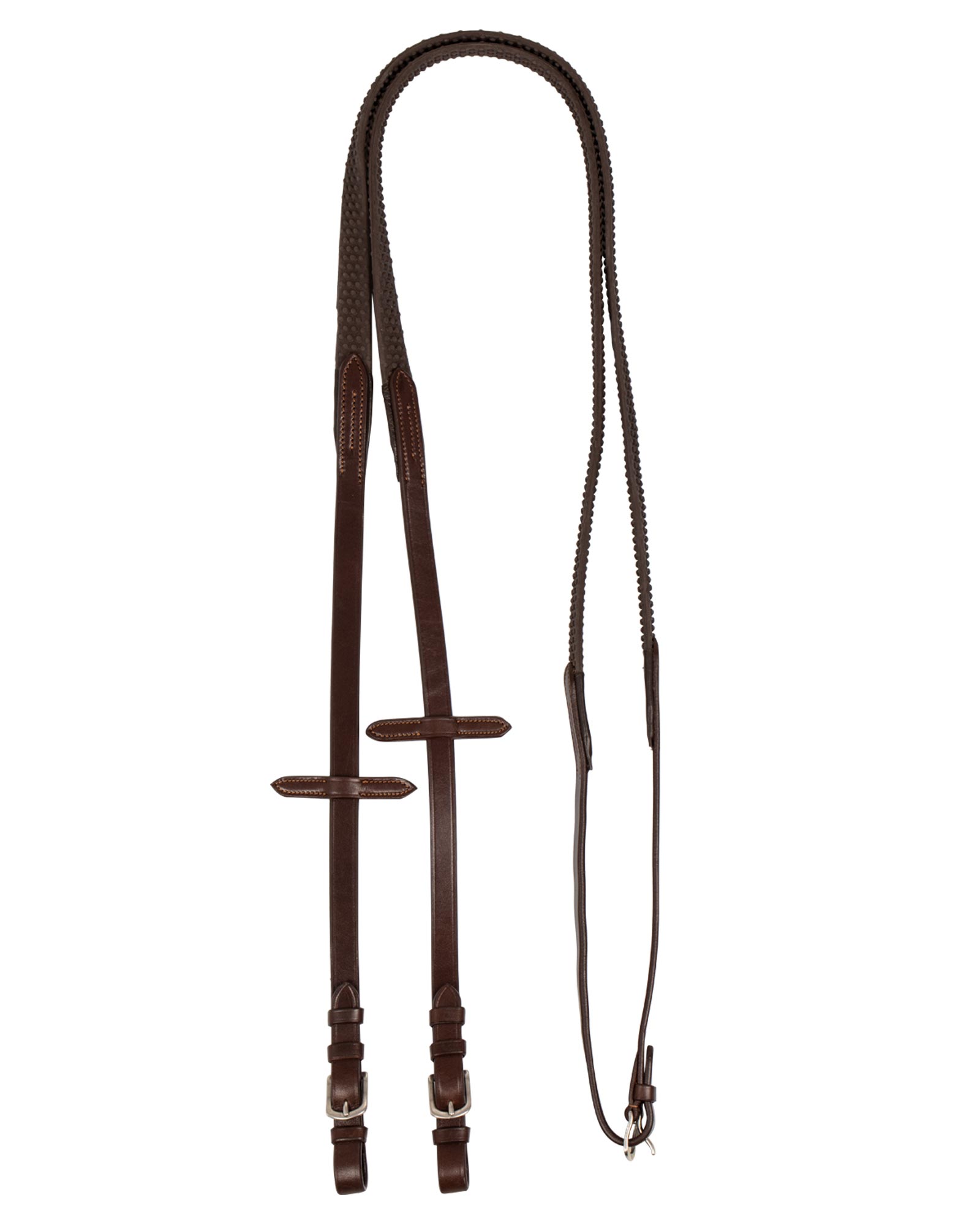 Reins leather & rubber grip