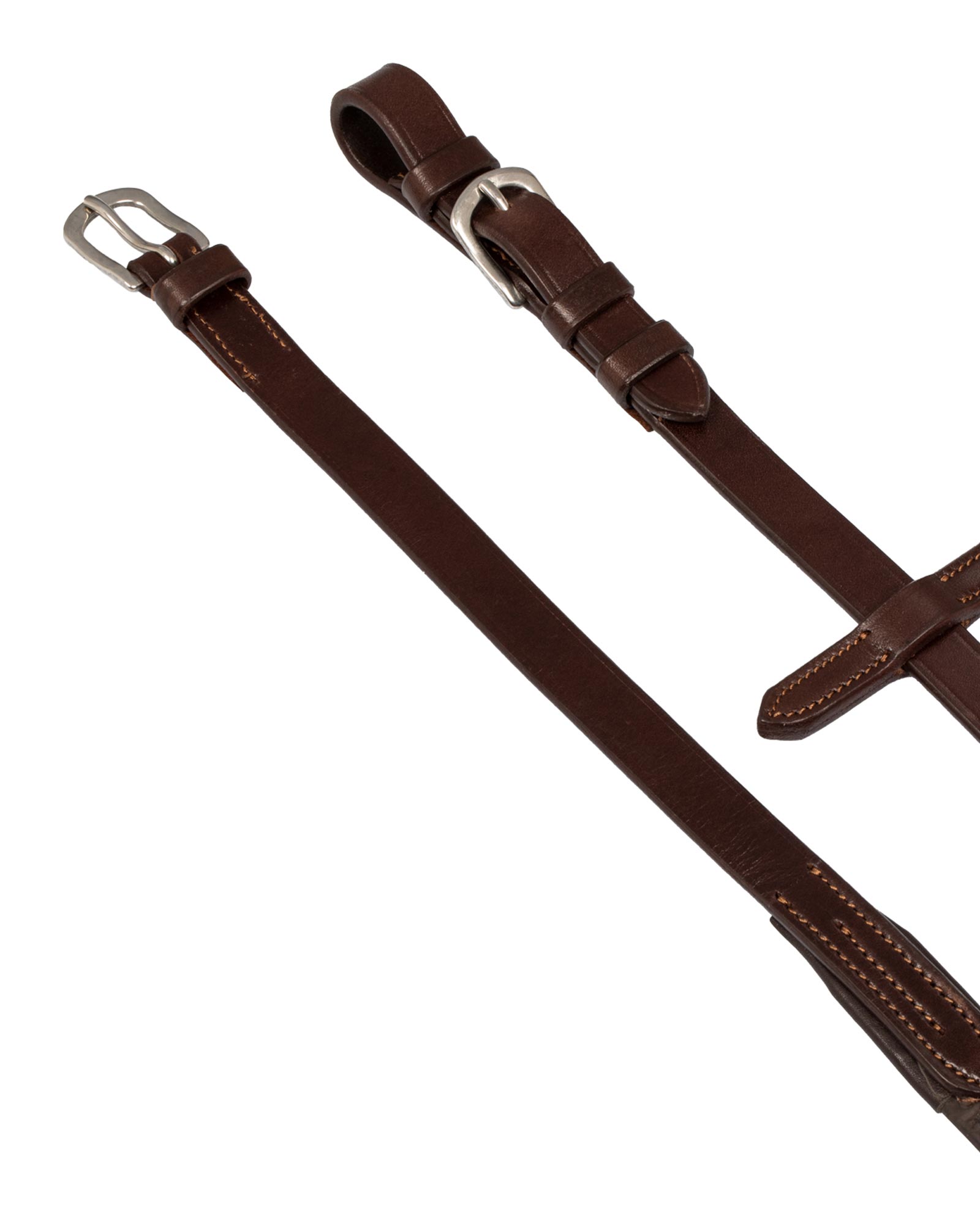 Reins leather & rubber grip