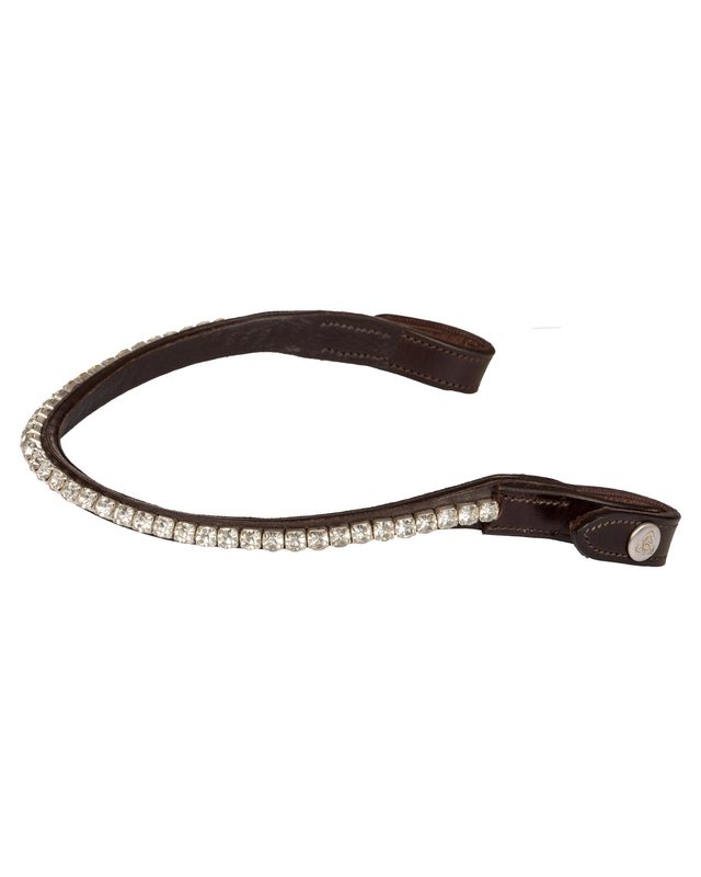 Browband calfskin & round crystals