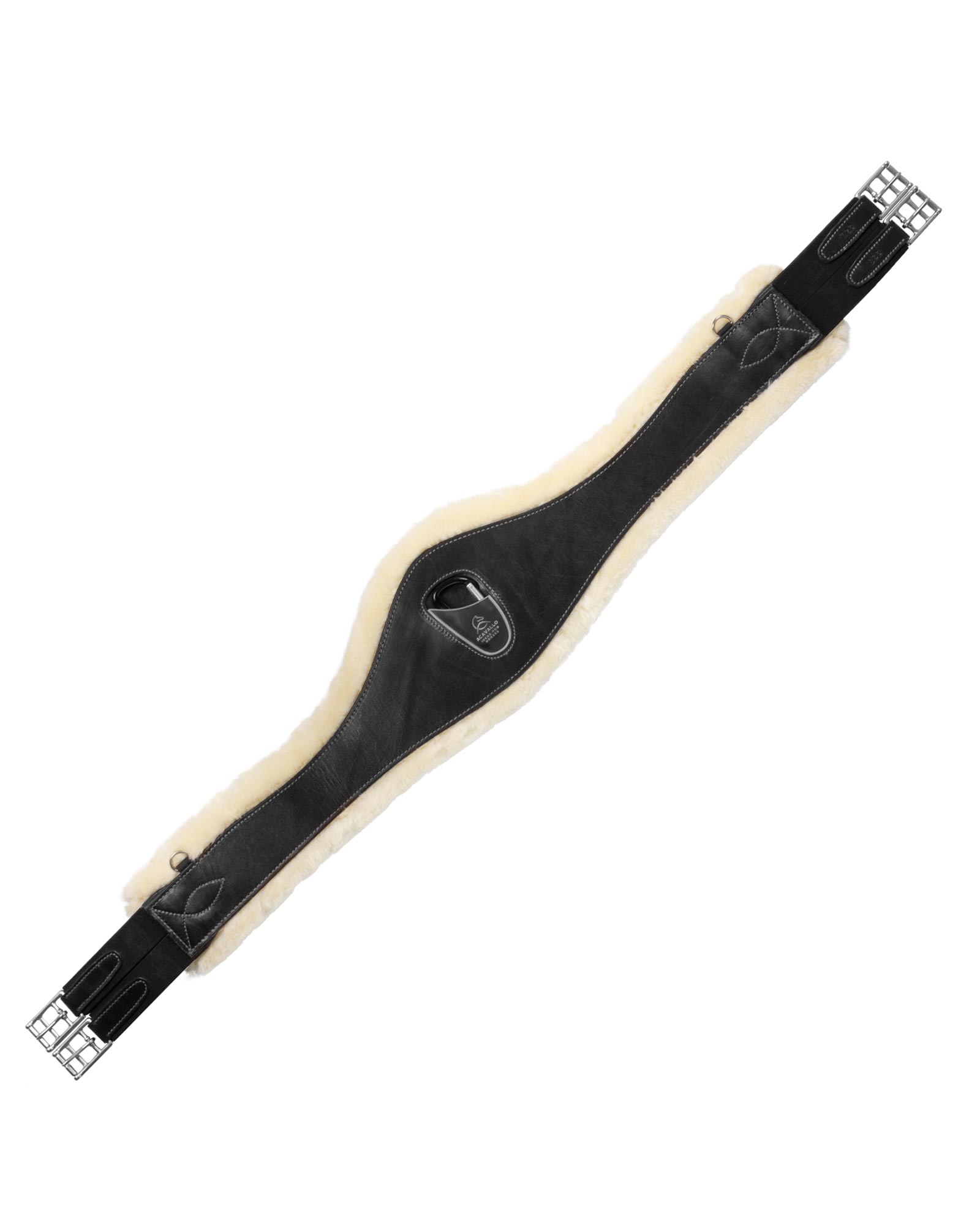 Jumping girth leather & removable faux sheepskin