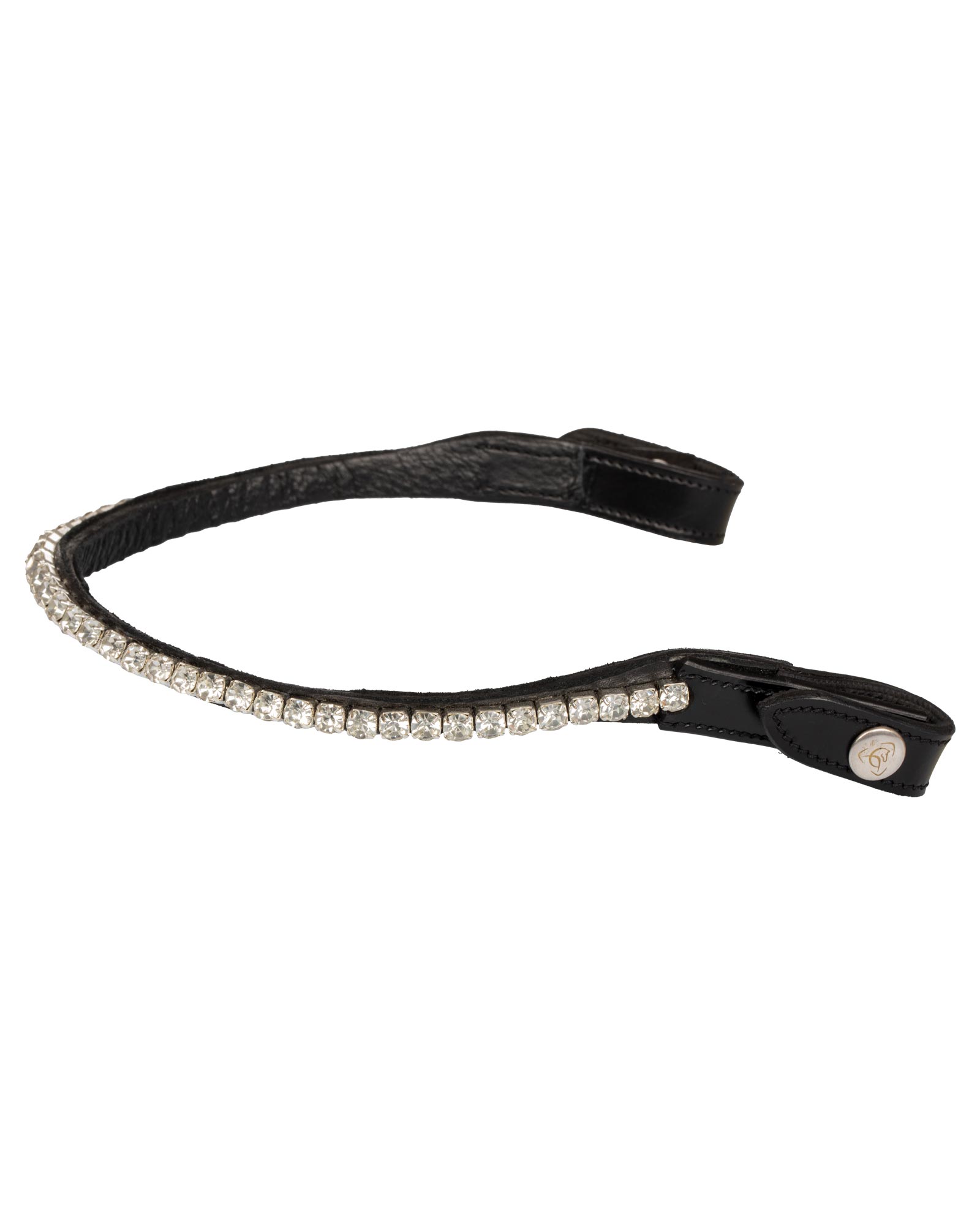 Browband calfskin & round crystals