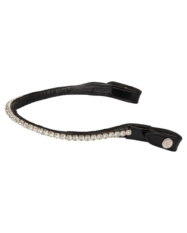 Browband calfskin & round crystals