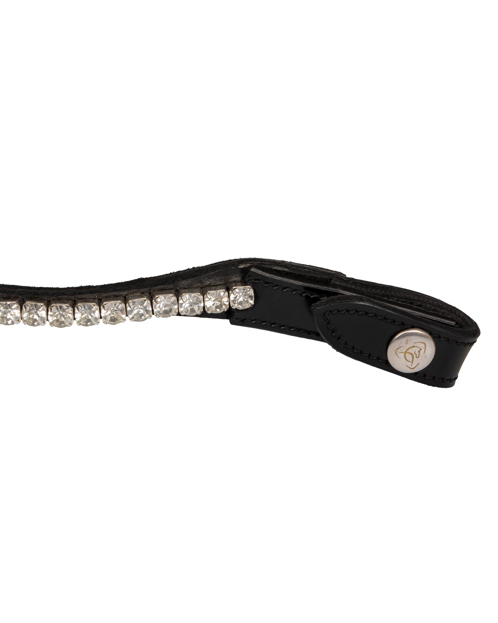 Browband calfskin & round crystals