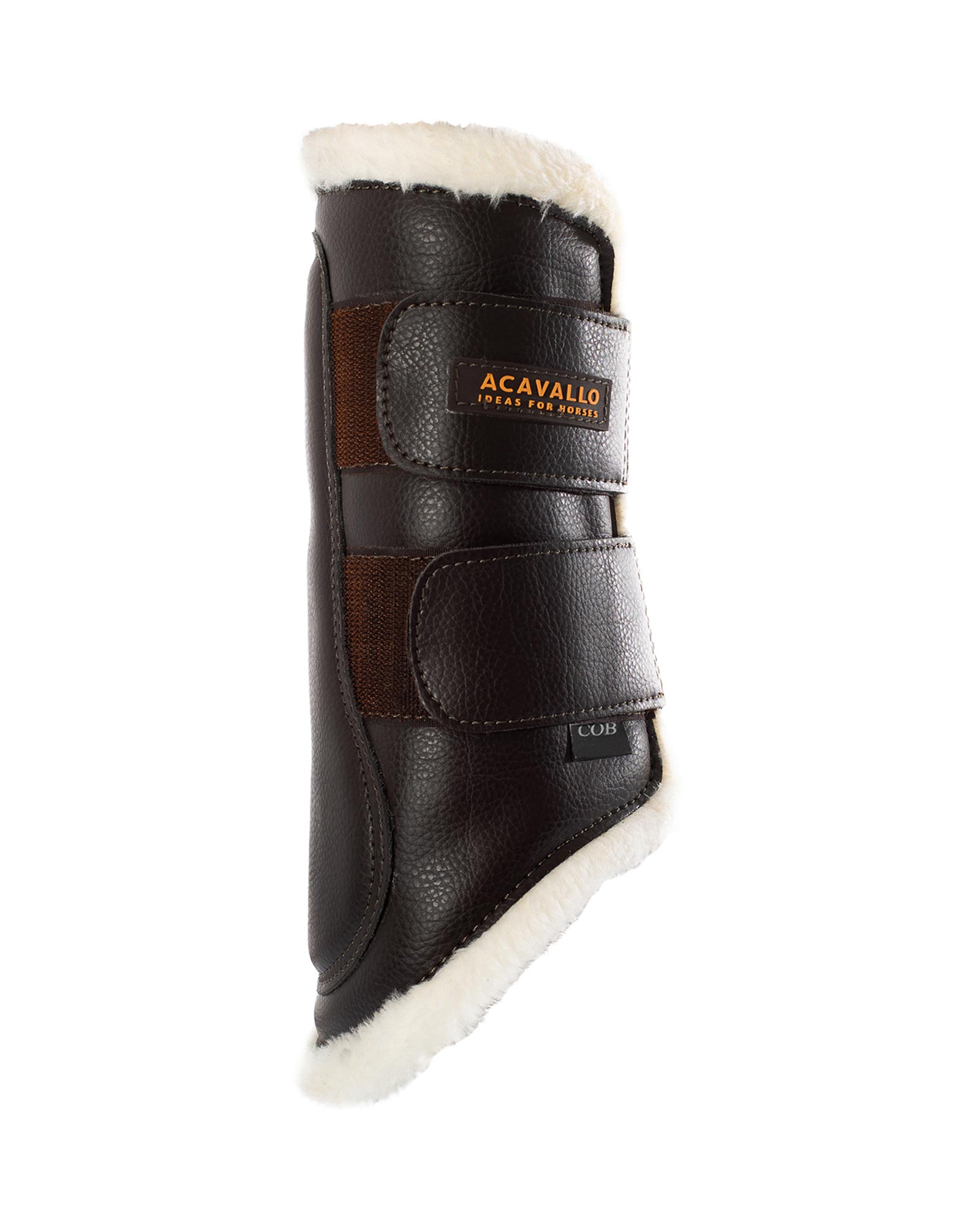 Front brushing boots faux sheepskin & hook-and-loop closure