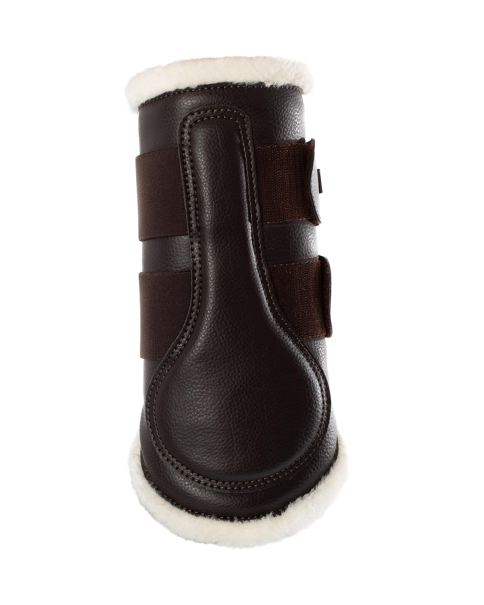 Front brushing boots faux sheepskin & hook-and-loop closure