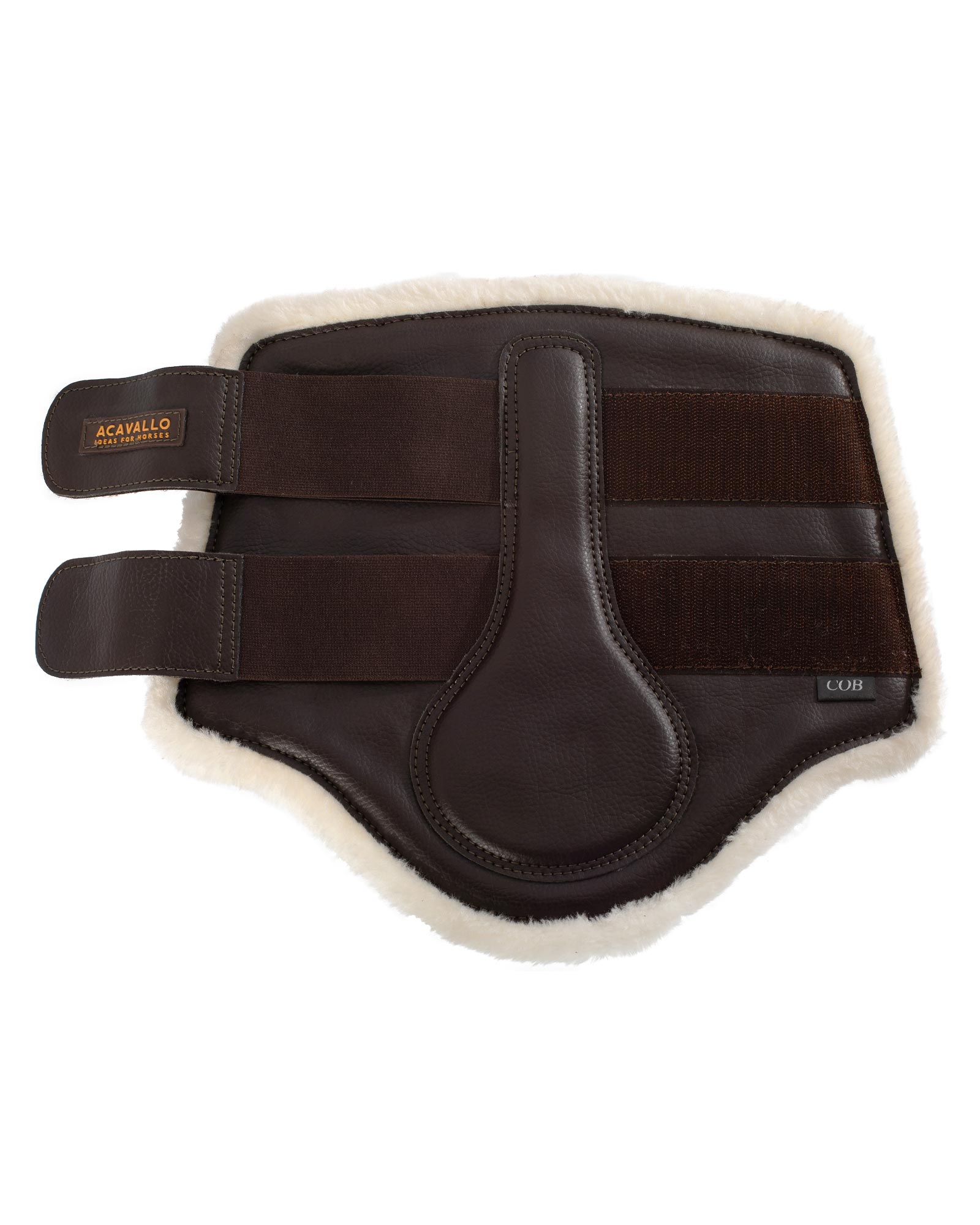 Front brushing boots faux sheepskin & hook-and-loop closure