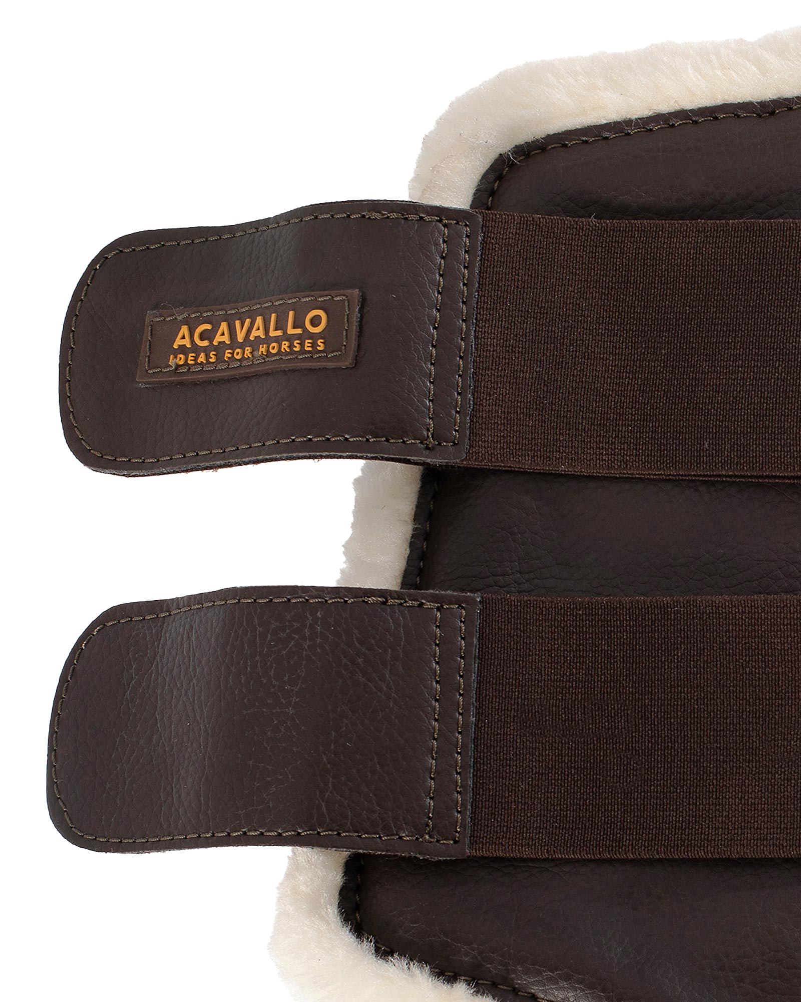 Front brushing boots faux sheepskin & hook-and-loop closure