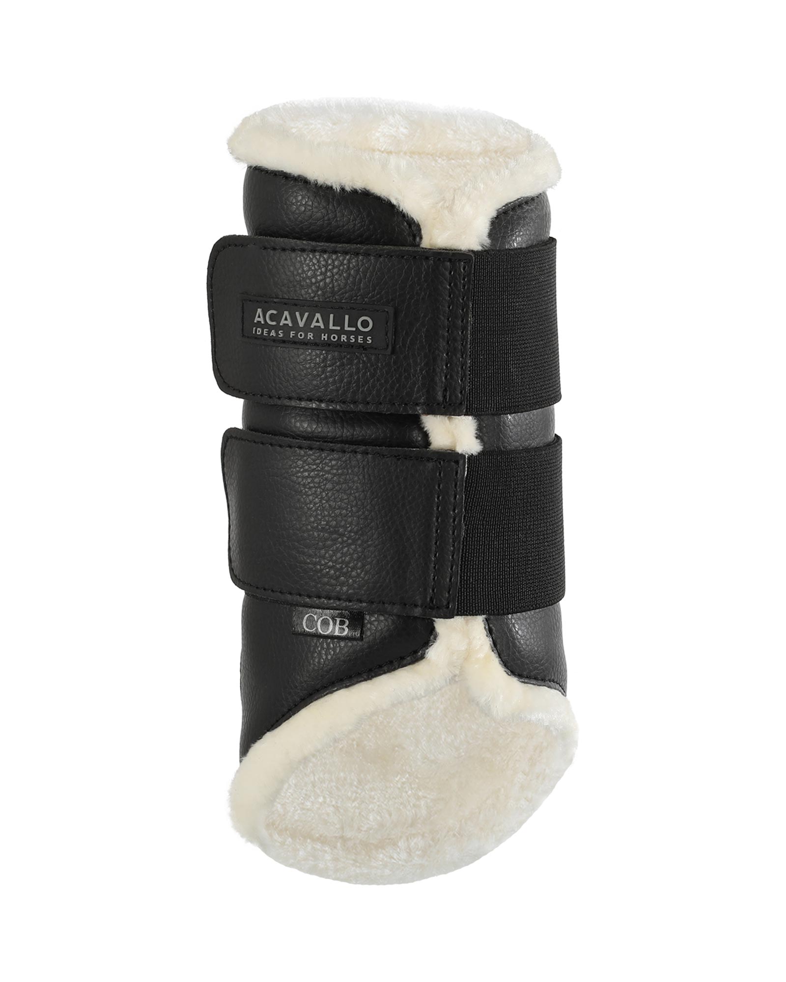 Front brushing boots faux sheepskin & hook-and-loop closure