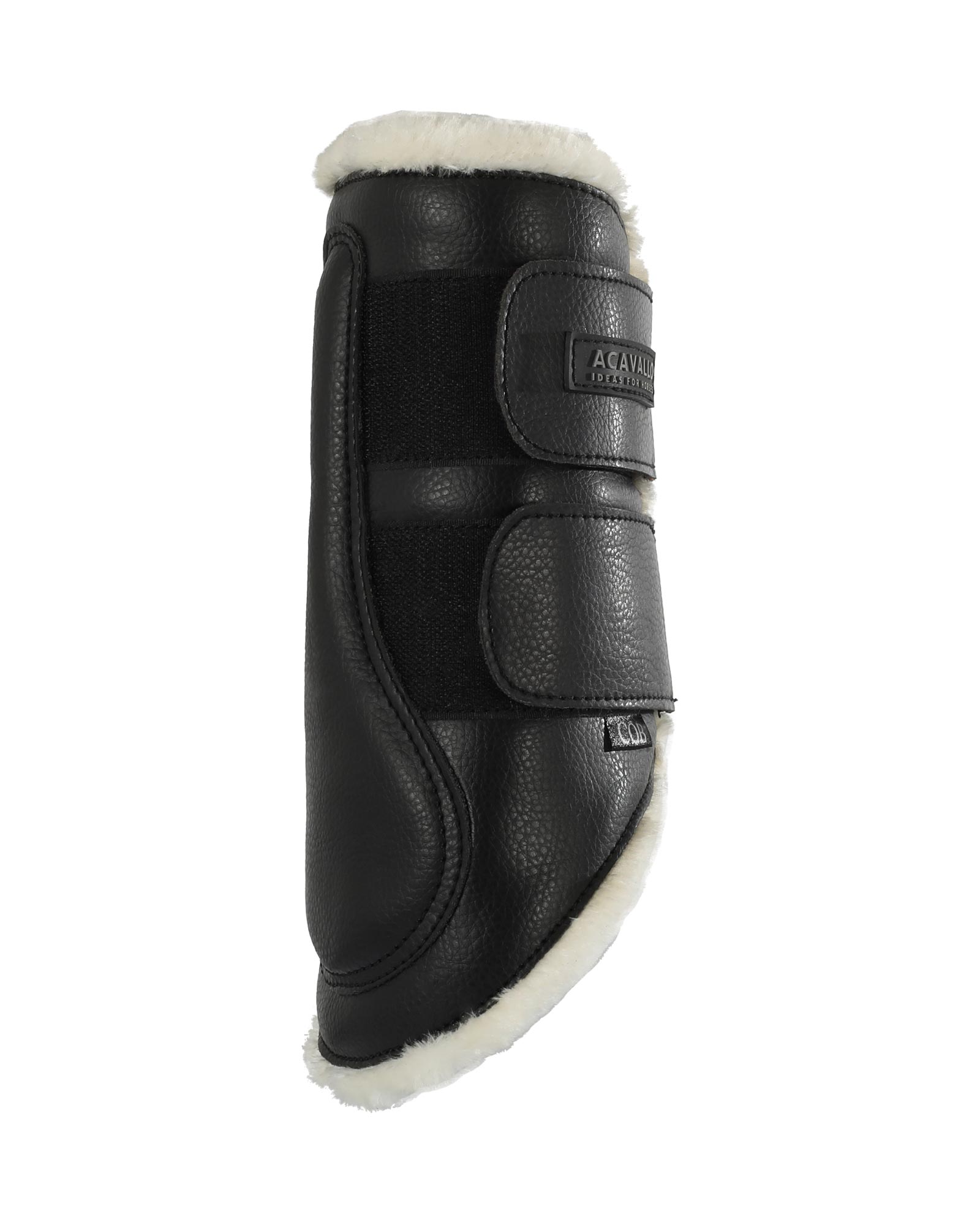 Front brushing boots faux sheepskin & hook-and-loop closure