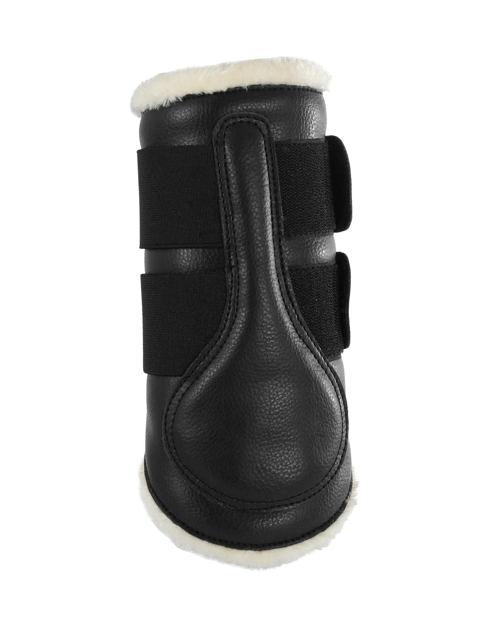 Front brushing boots faux sheepskin & hook-and-loop closure
