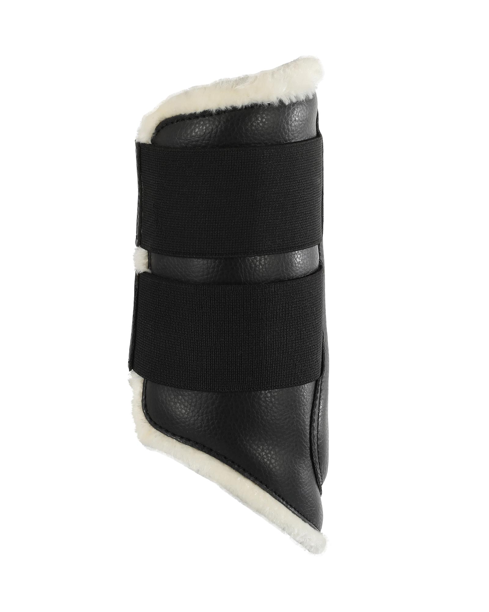 Front brushing boots faux sheepskin & hook-and-loop closure