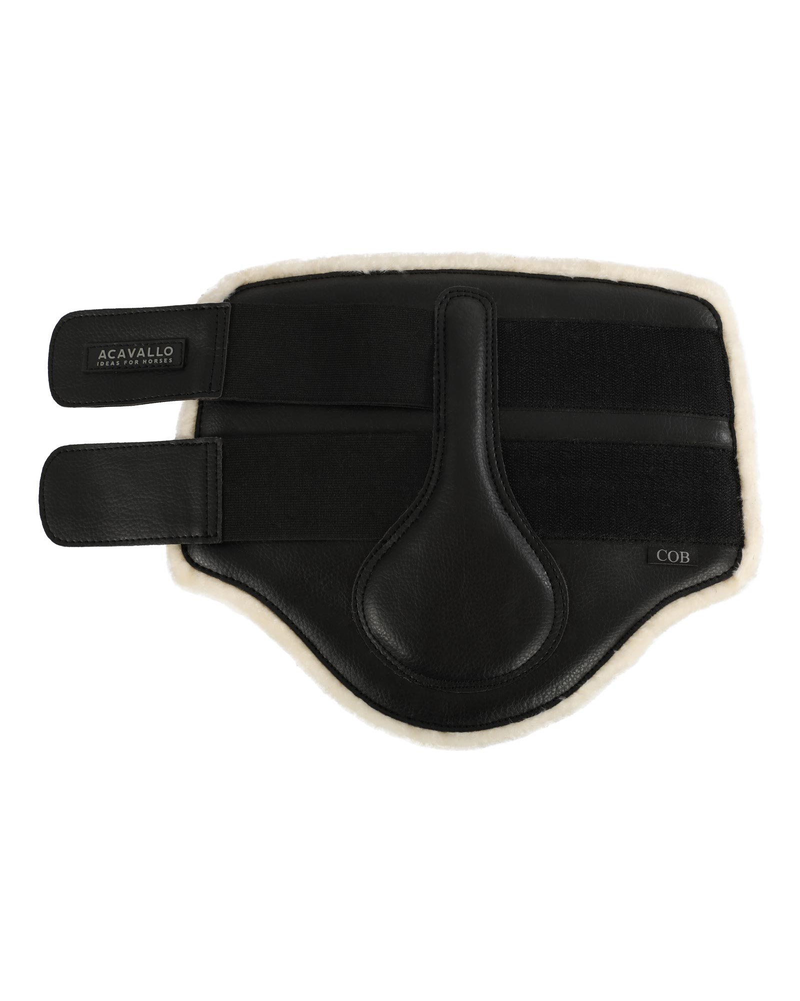 Front brushing boots faux sheepskin & hook-and-loop closure