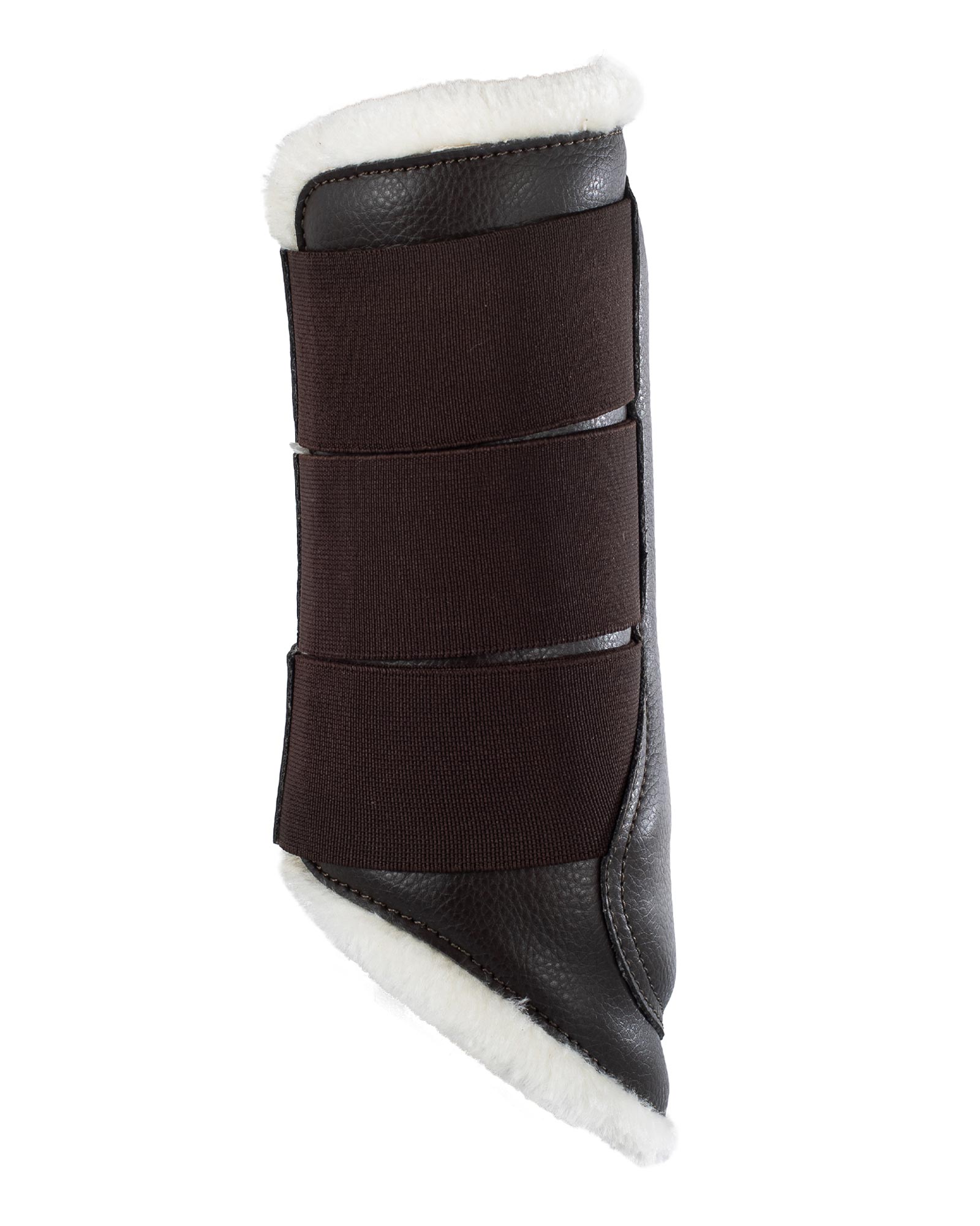 Hind brushing boots faux sheepskin & triple hook-and-loop closure