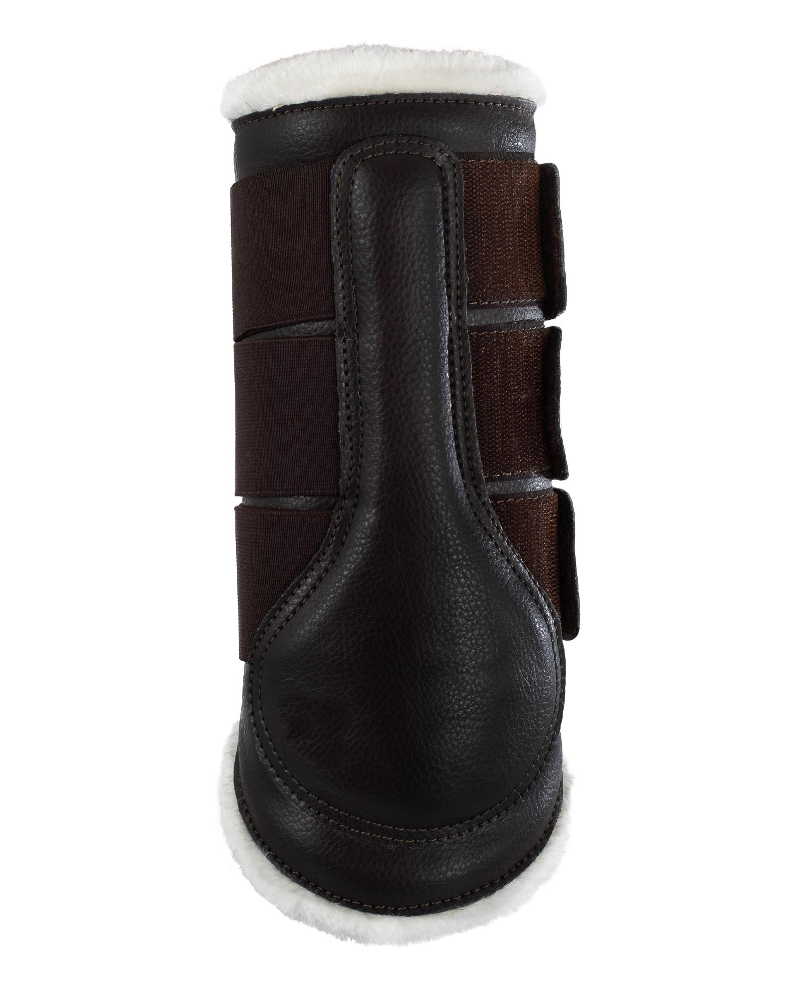 Hind brushing boots faux sheepskin & triple hook-and-loop closure