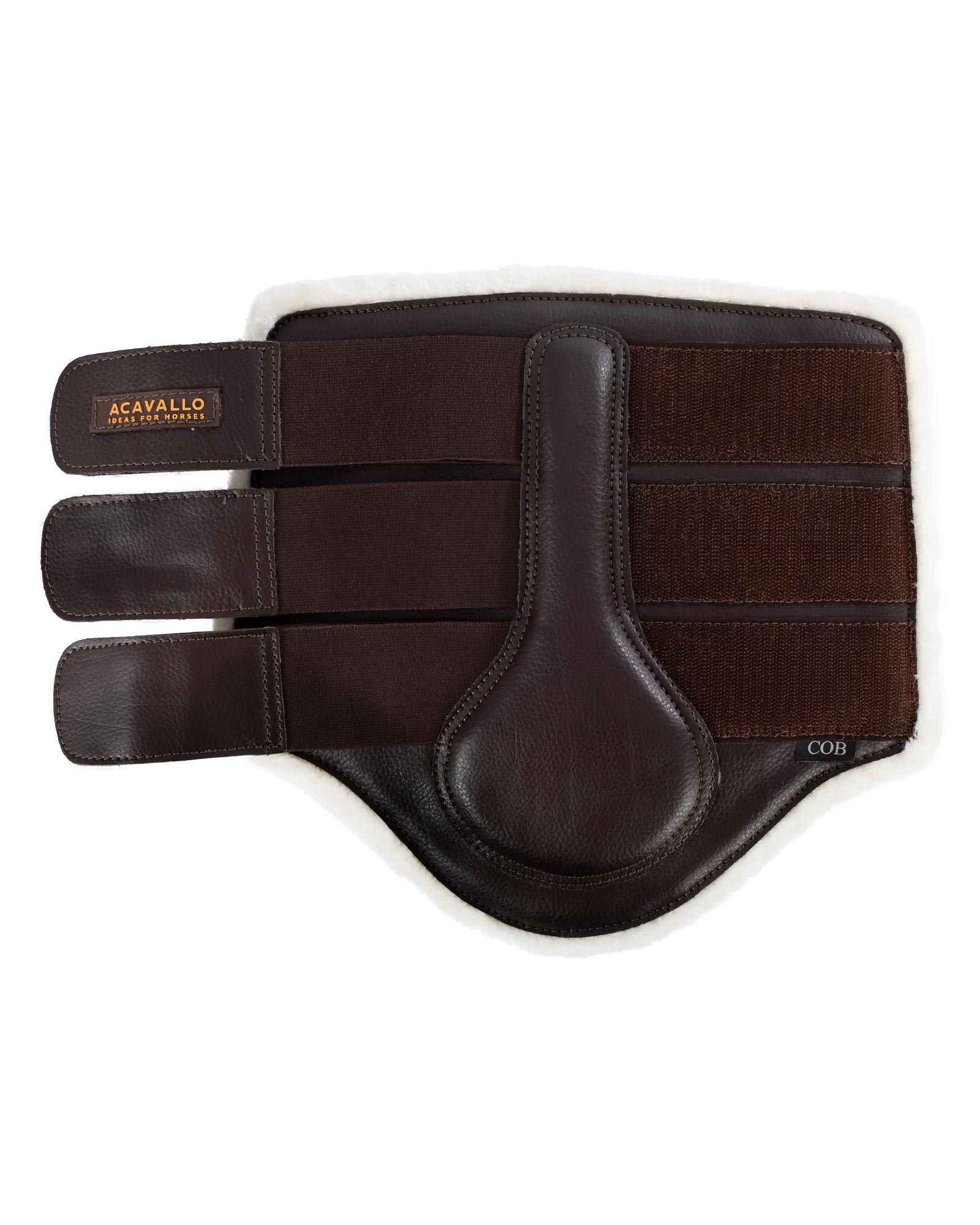 Hind brushing boots faux sheepskin & triple hook-and-loop closure