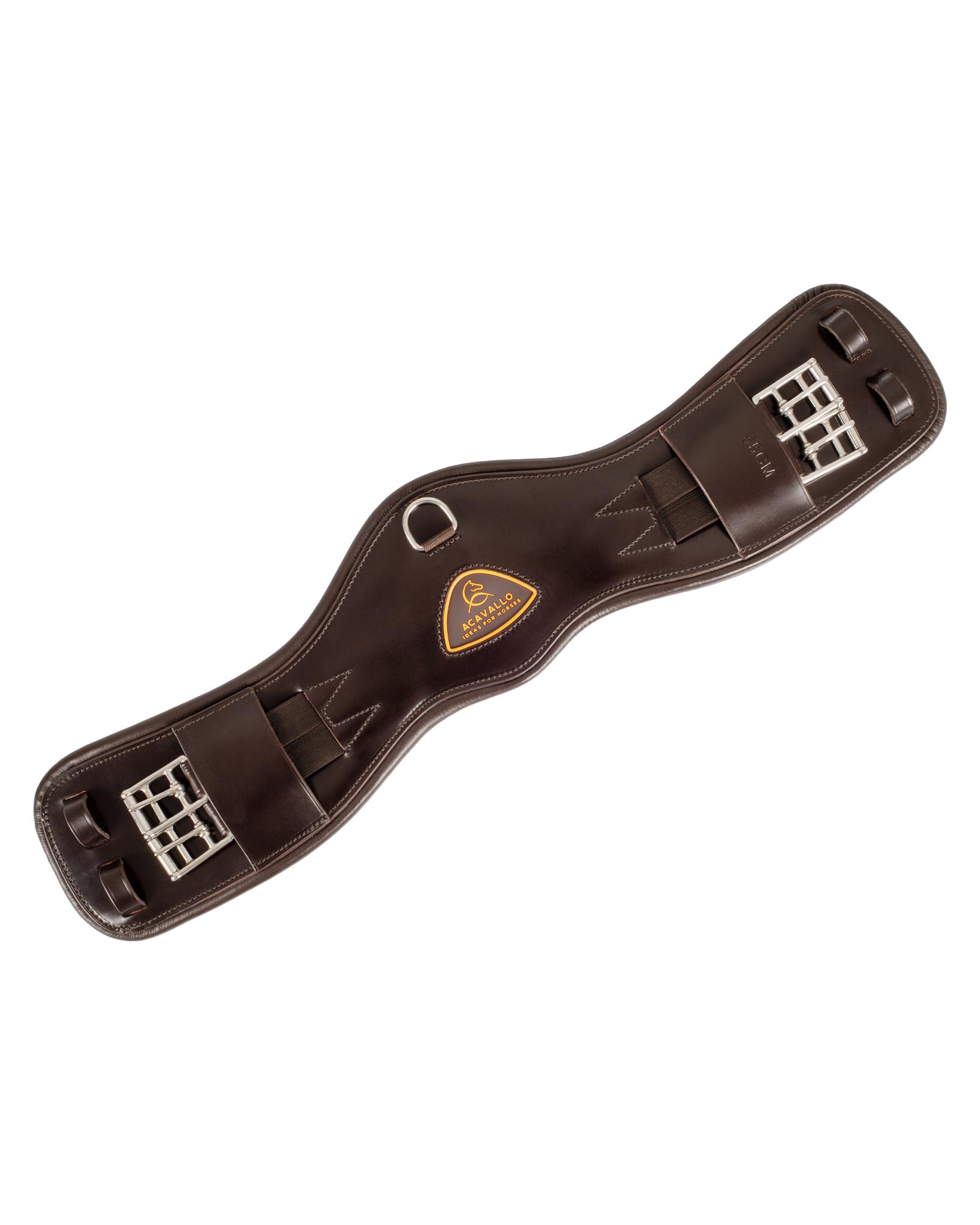 Anatomical dressage girth leather