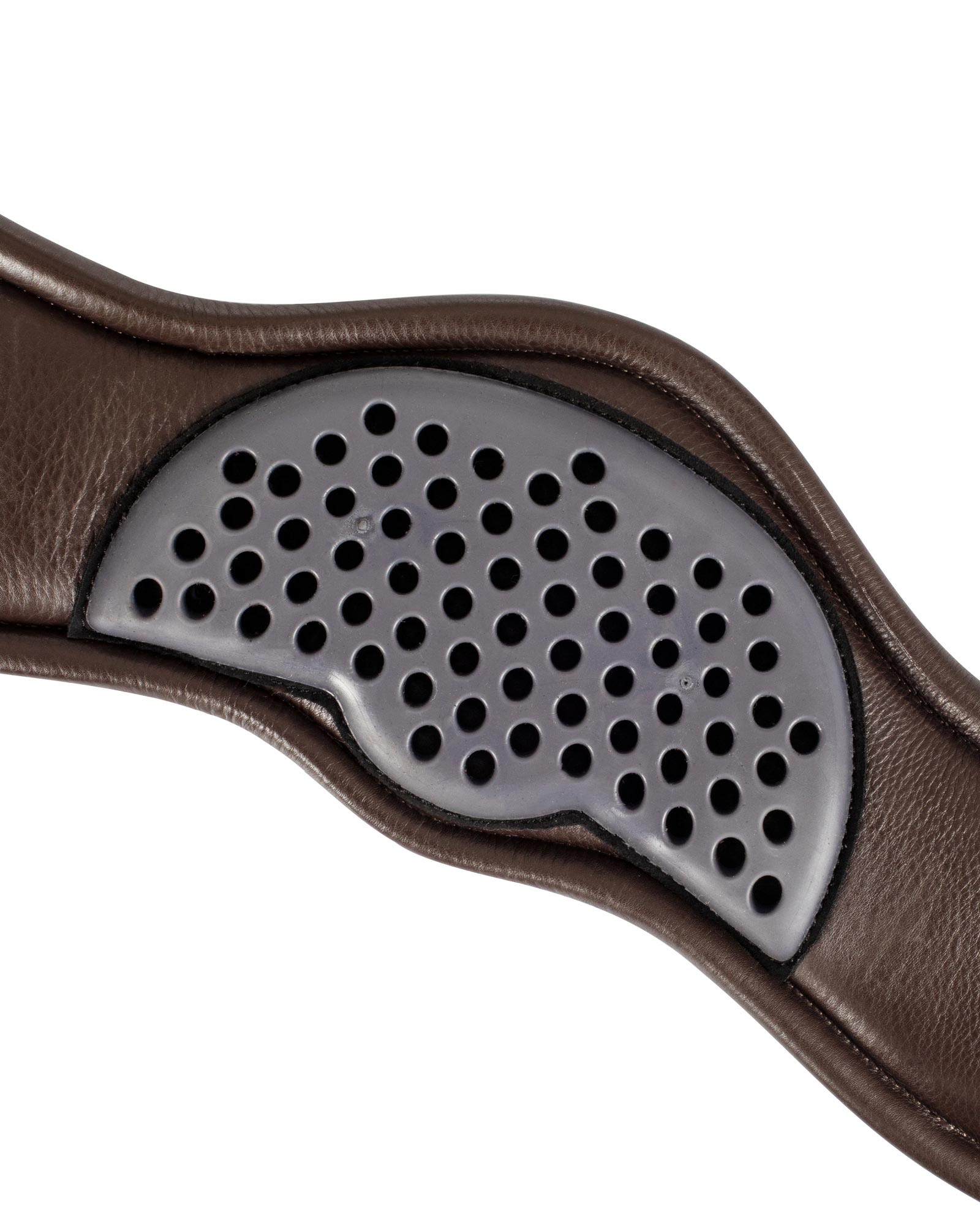 Anatomical dressage girth leather