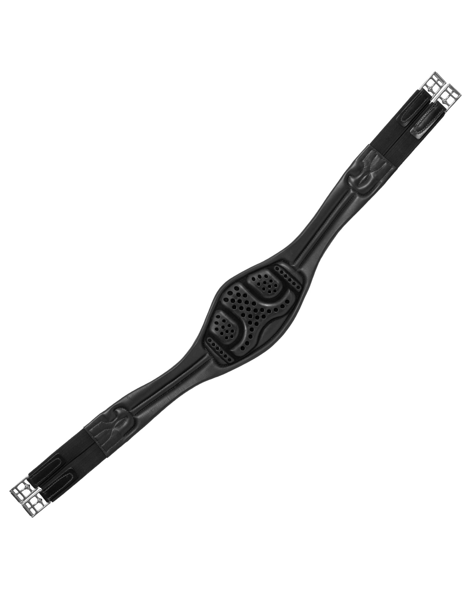 Anatomical jumping girth leather