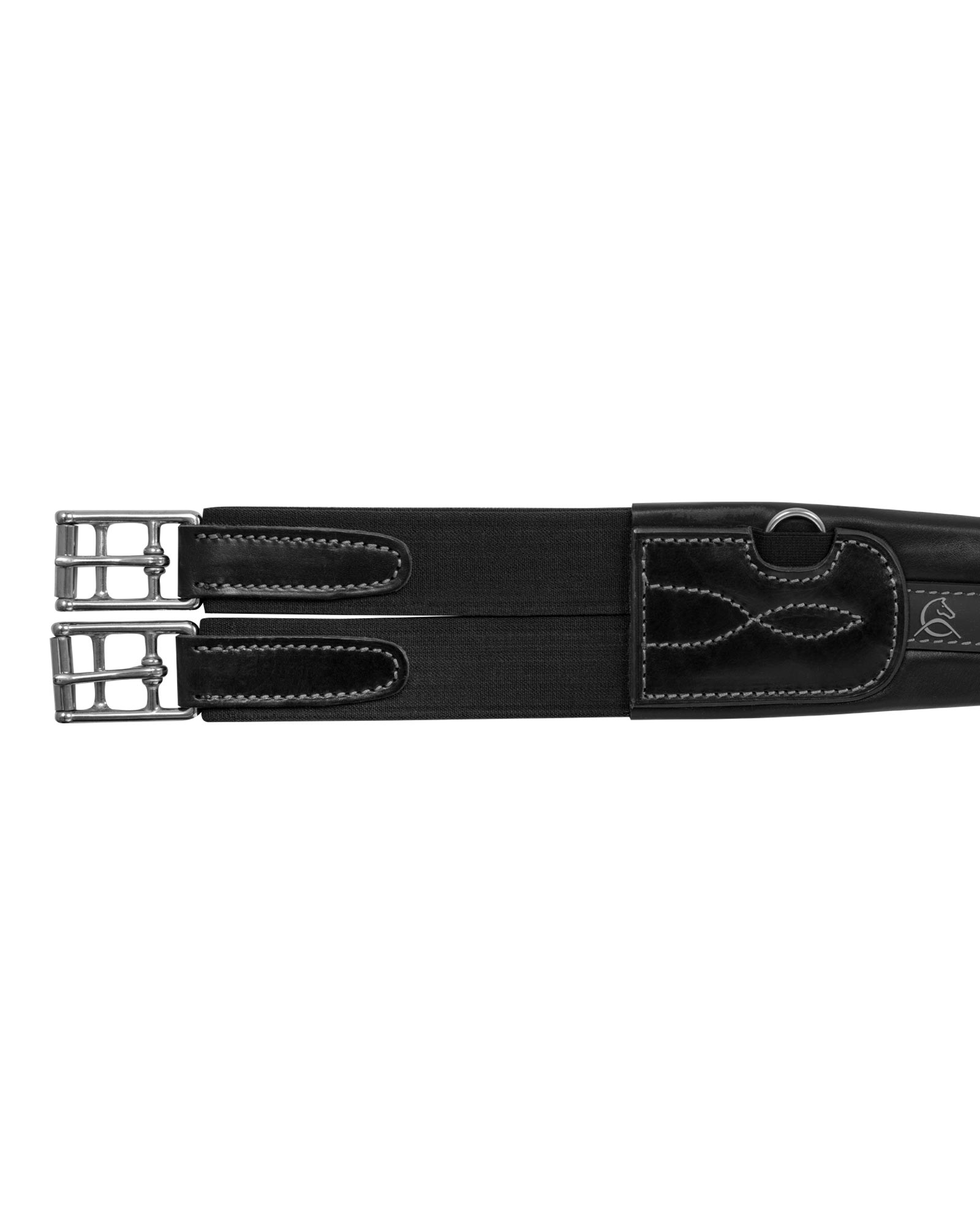 Anatomical jumping girth leather