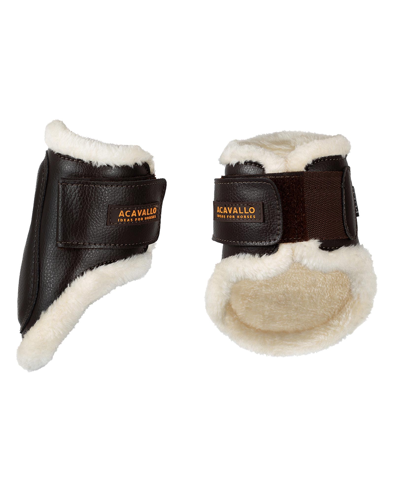 Jumping fetlock boots faux sheepskin & hook-and-loop closure