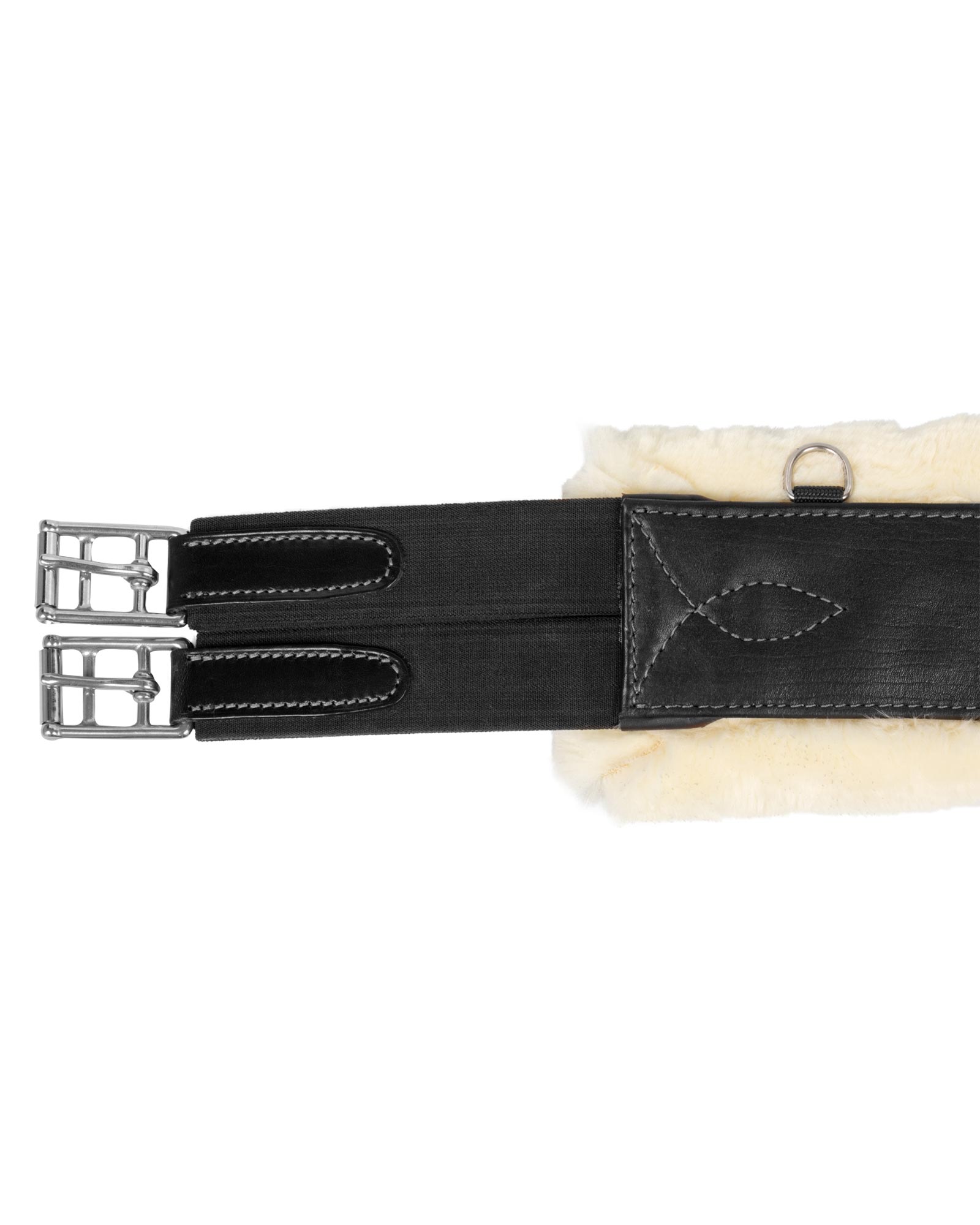 Jumping stud guard girth removable faux sheepskin