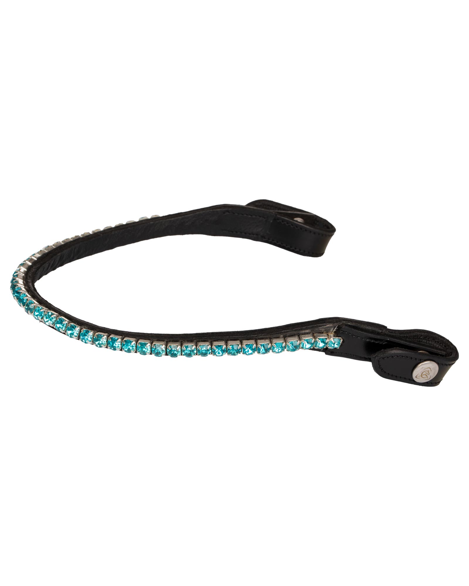 Browband calfskin & round crystals