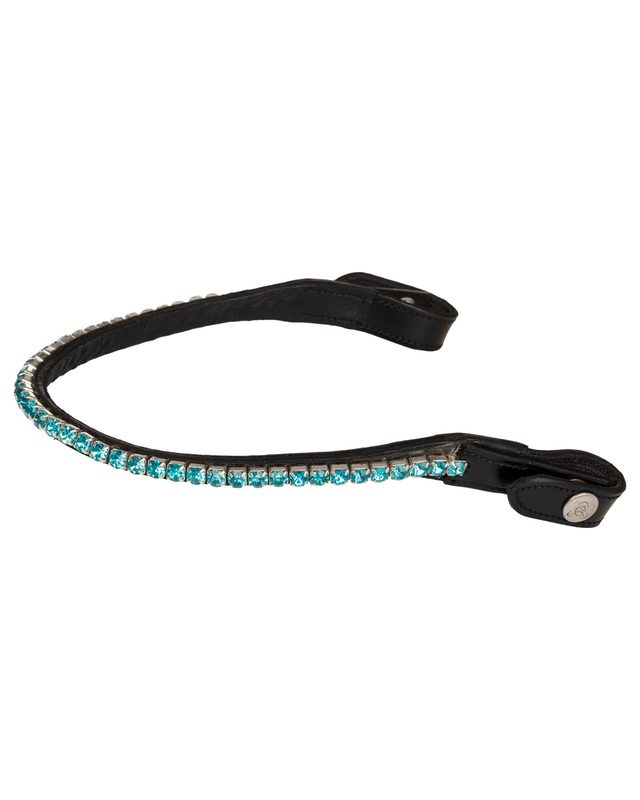 Browband calfskin & round crystals