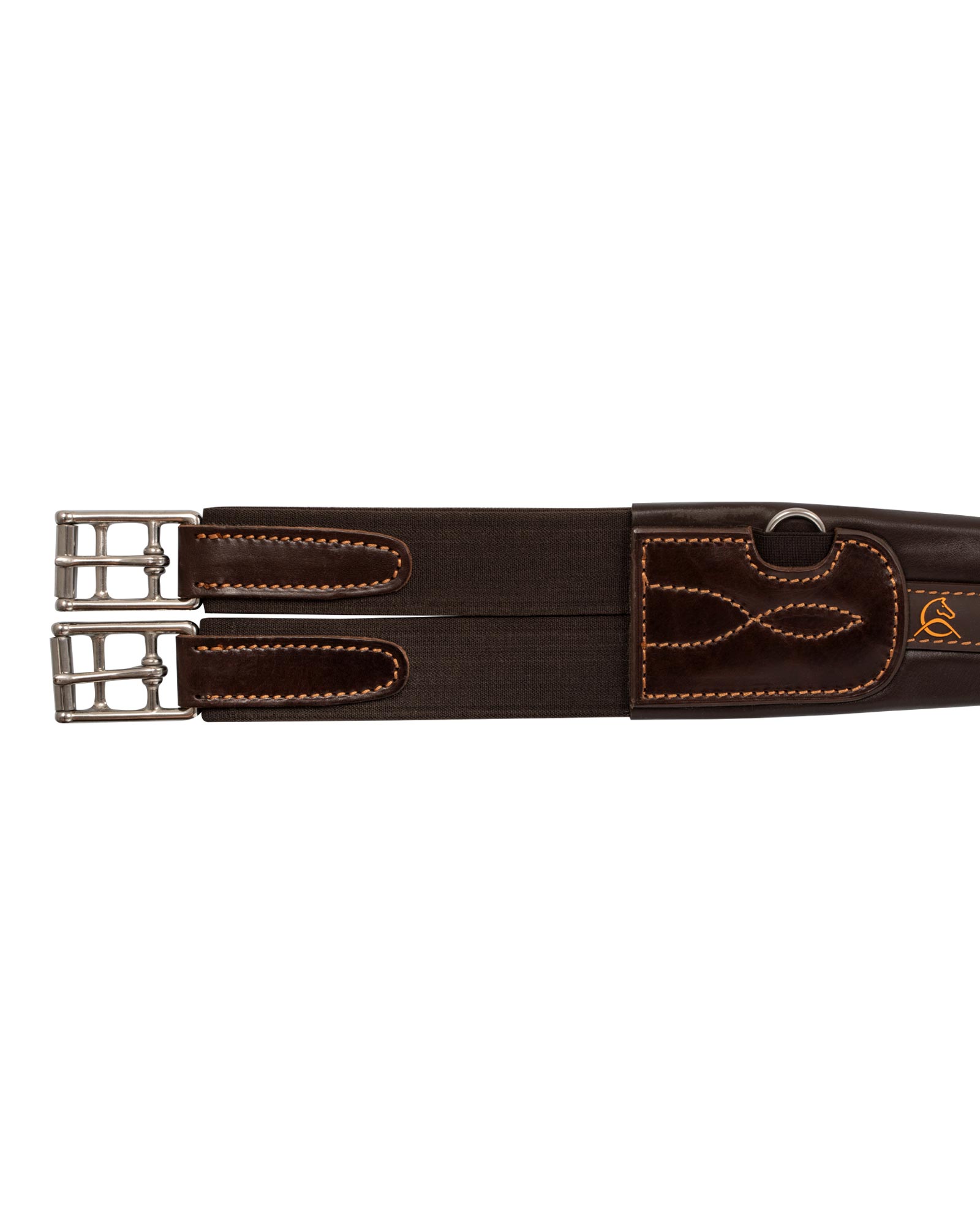 Anatomical jumping girth leather