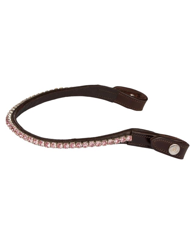 Browband calfskin & round crystals