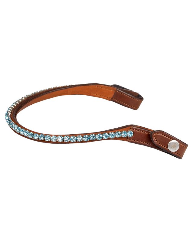 Browband calfskin & round crystals