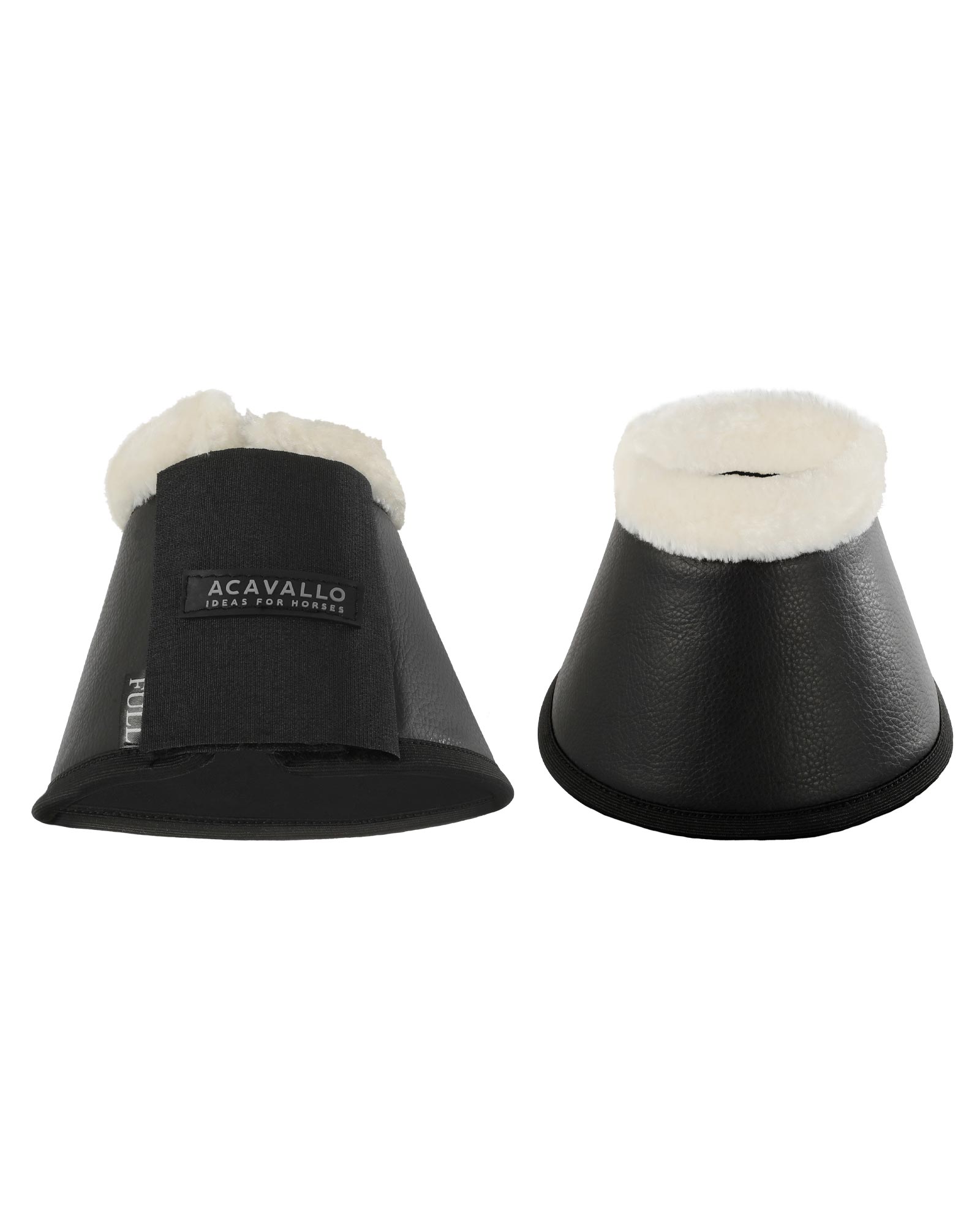 Eco-leather bell boots faux sheepskin & hook-and-loop closure