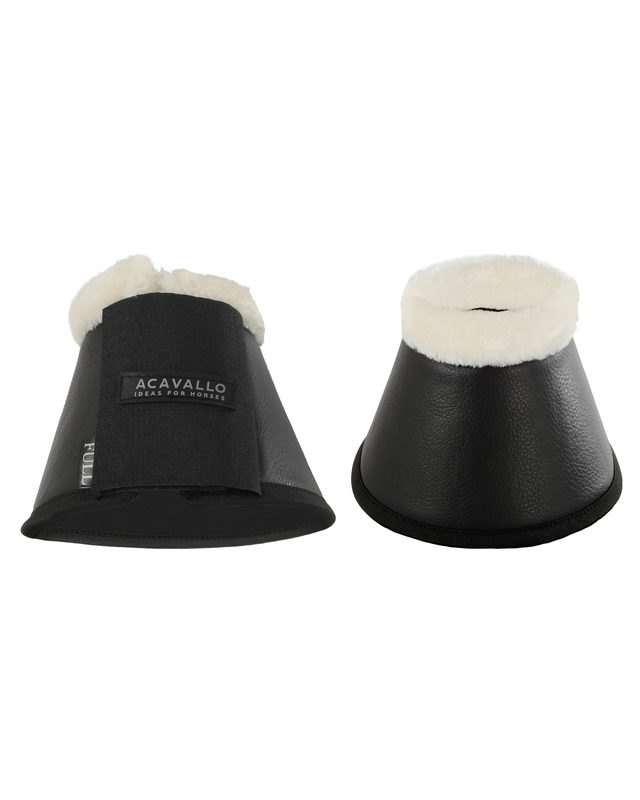 Eco-leather bell boots faux sheepskin & hook-and-loop closure
