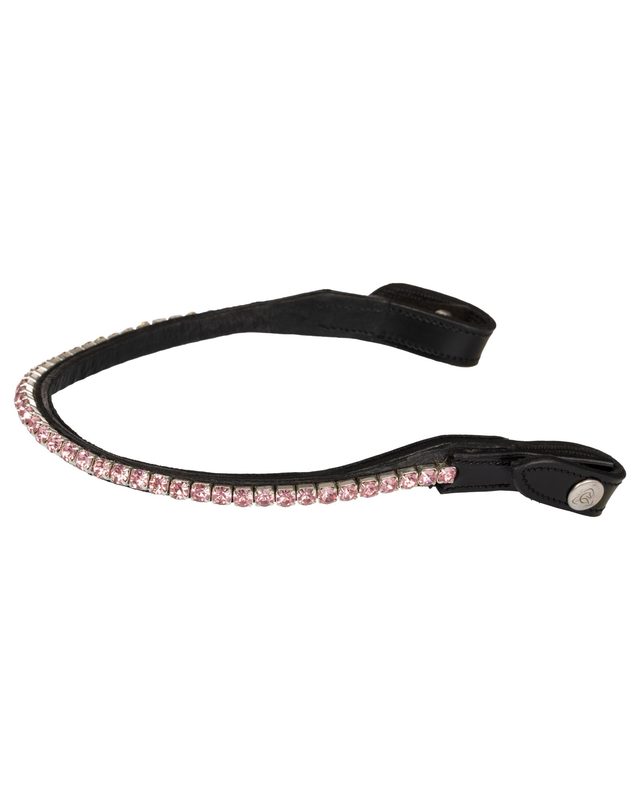 Browband calfskin & round crystals