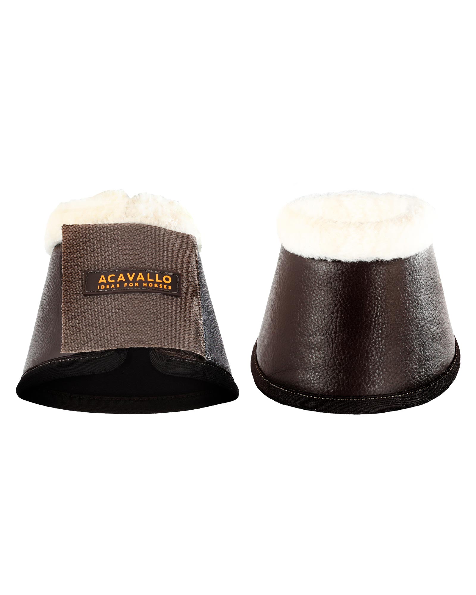Eco-leather bell boots faux sheepskin & hook-and-loop closure