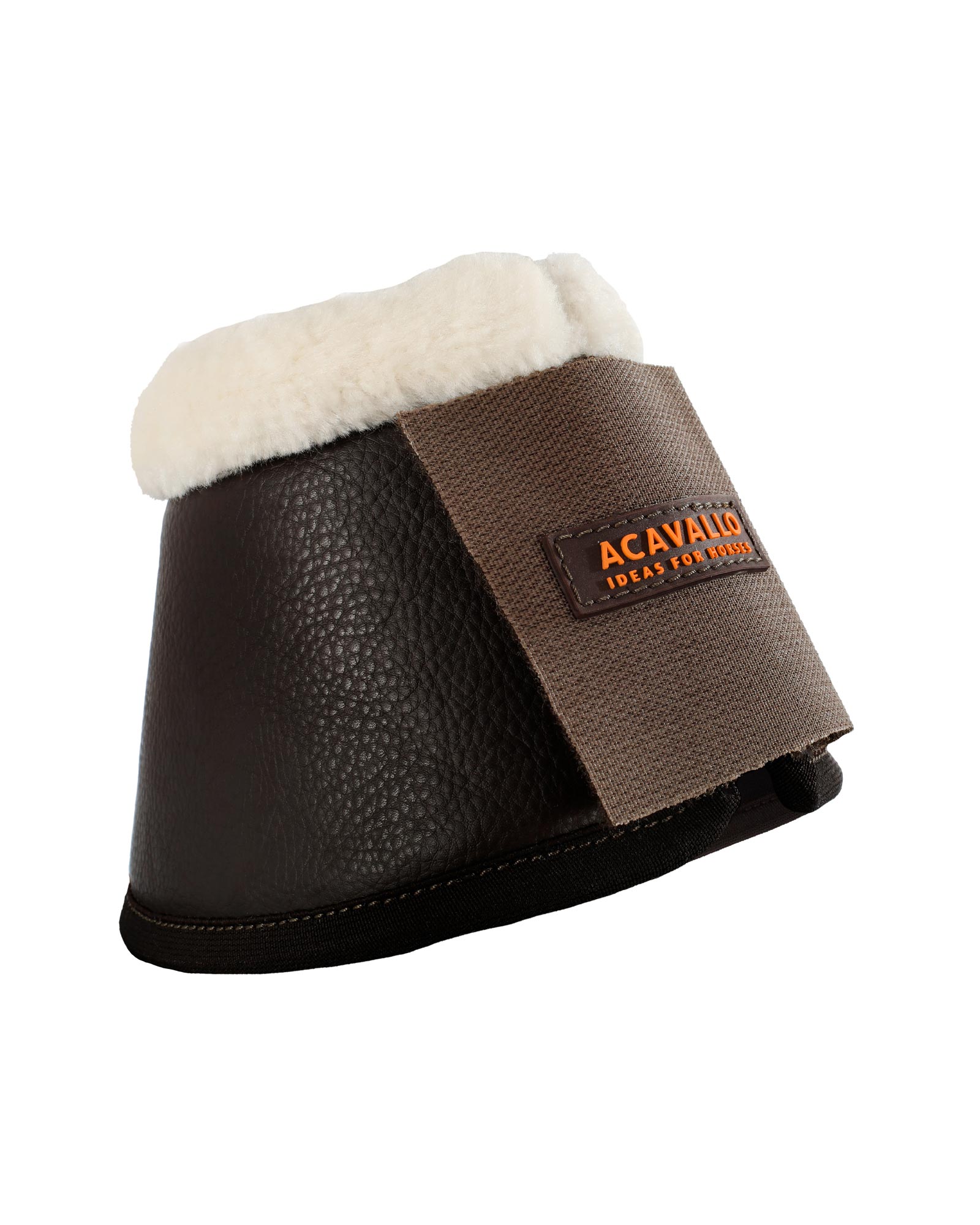 Eco-leather bell boots faux sheepskin & hook-and-loop closure
