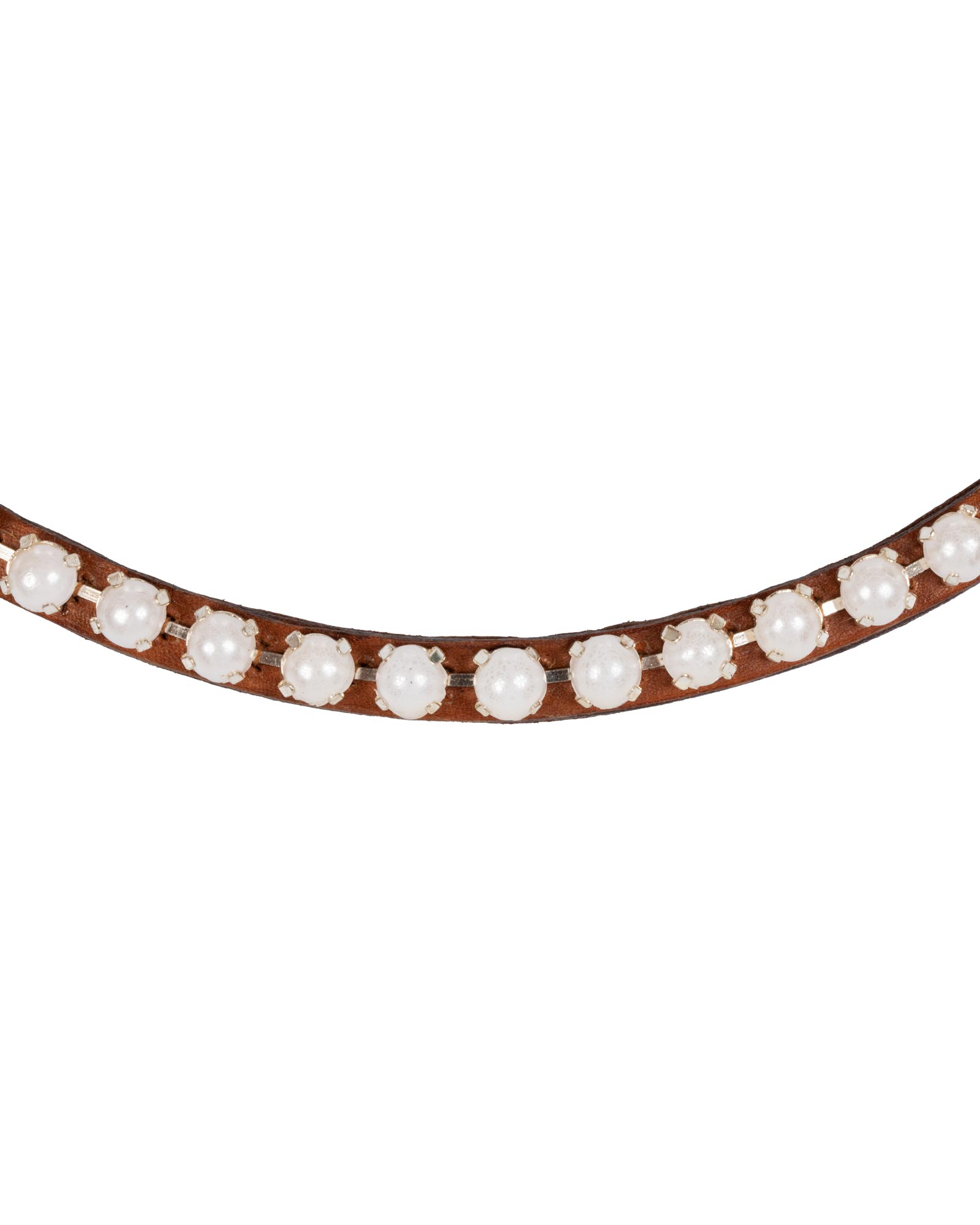 Frontalino pelle vitello perle