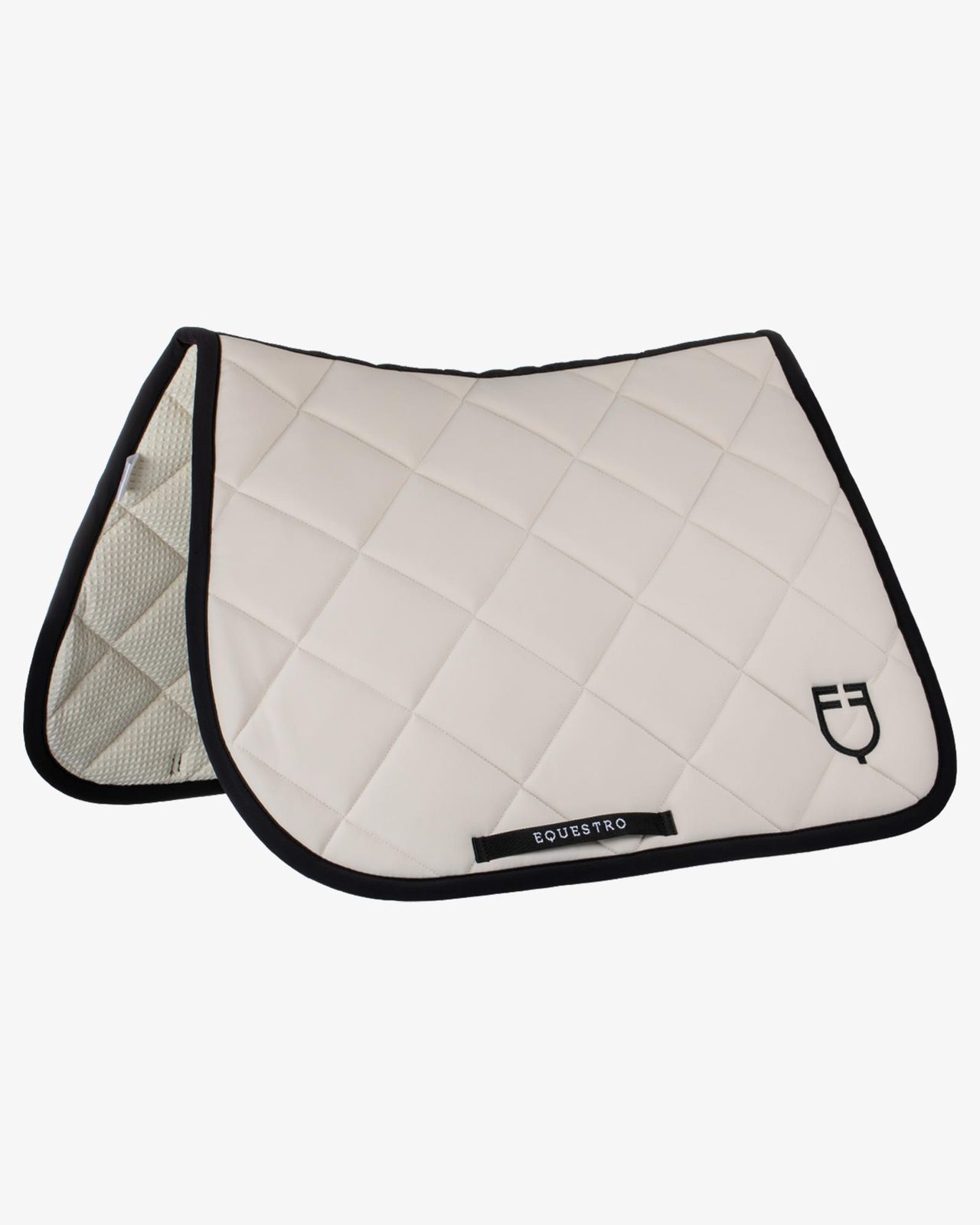 Jumping saddle pad with embroidered logo black line edition