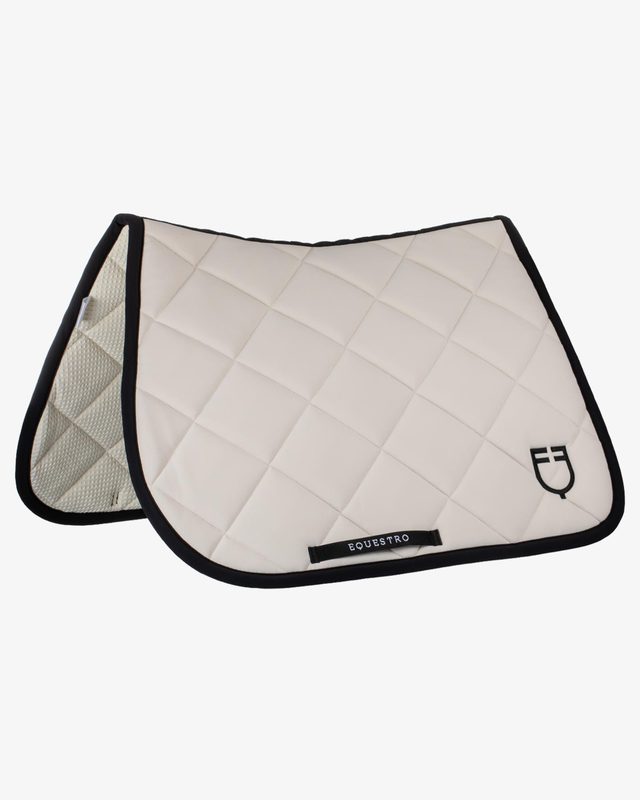 Jumping saddle pad with embroidered logo black line edition