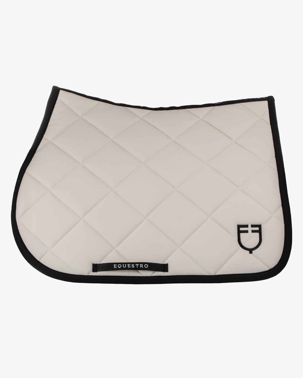 Jumping saddle pad with embroidered logo black line edition