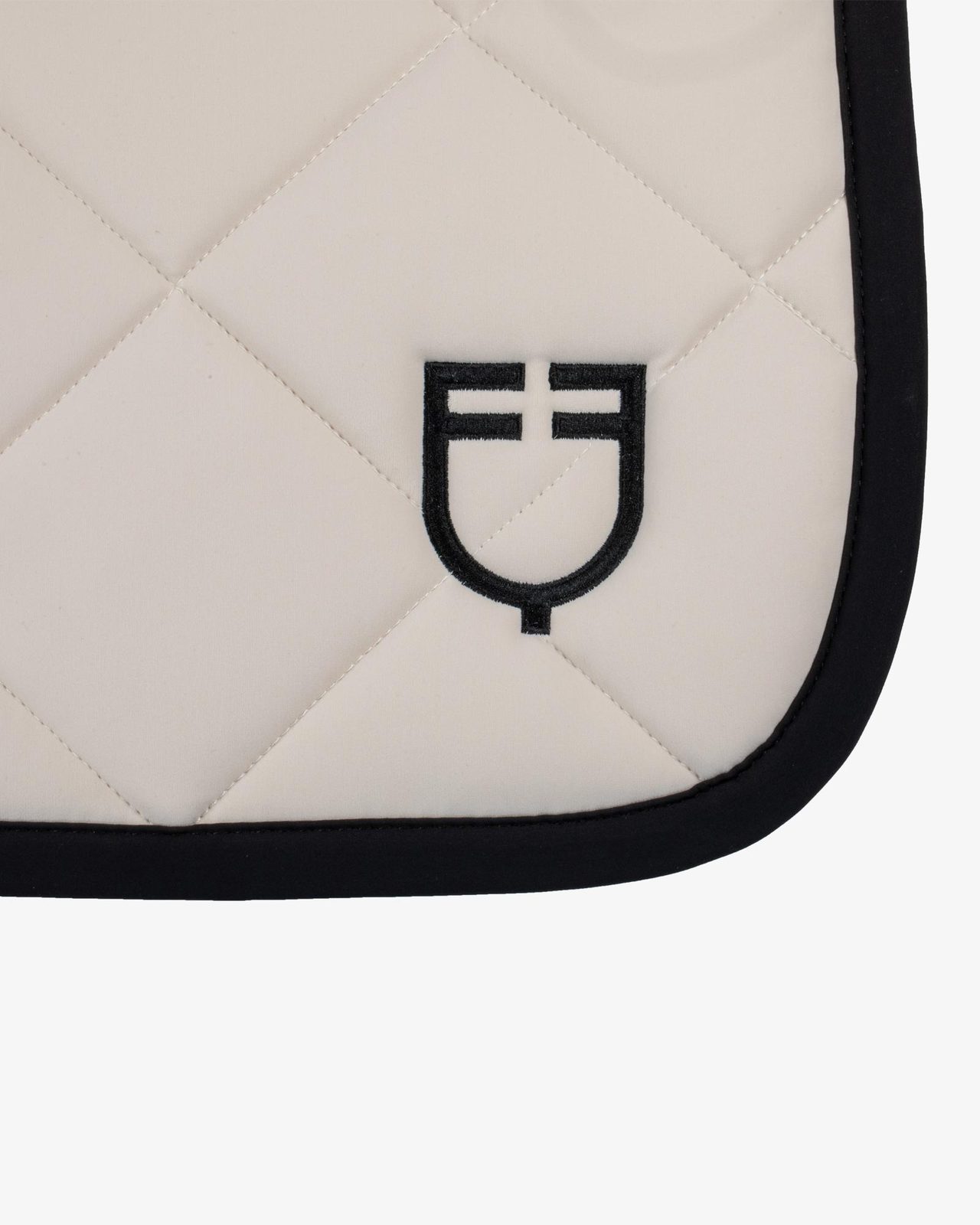 Jumping saddle pad with embroidered logo black line edition