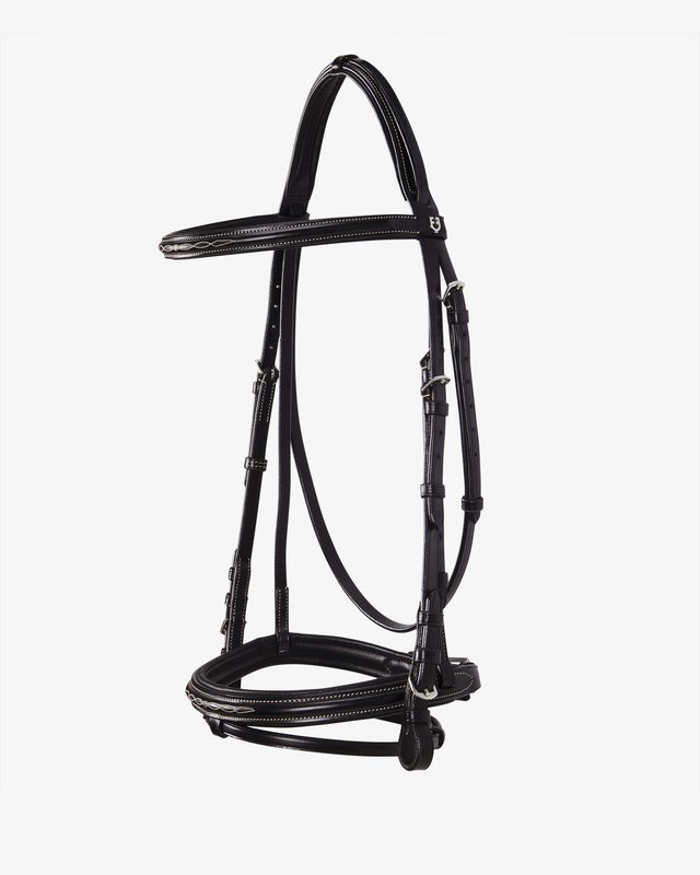 Leather English bridle with embroideries