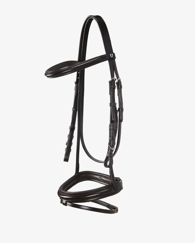 English leather bridle with rubber reins