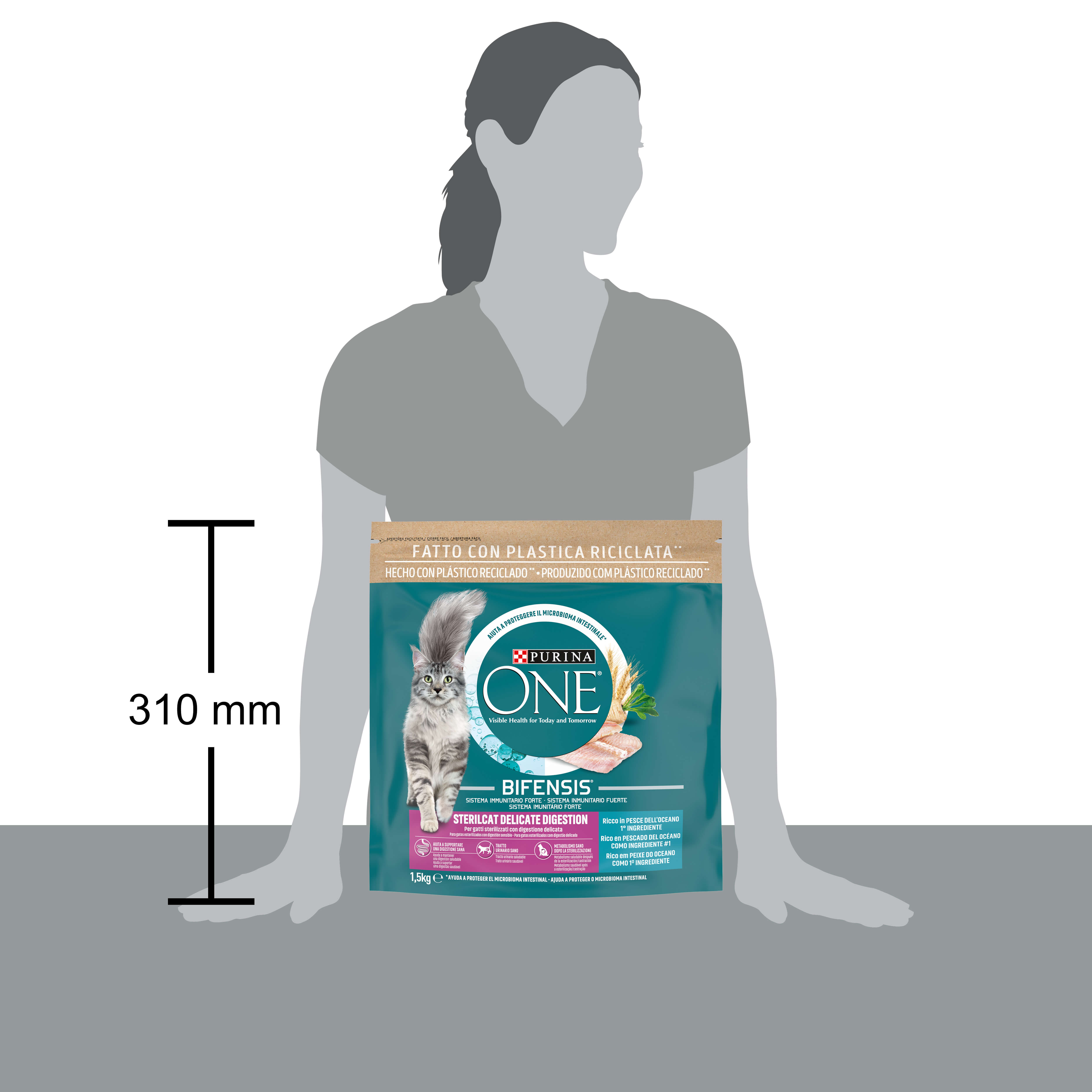 PURINA ONE Sterilcat Delicate Digestion, Ricco in Pesce dell'Oceano selezionato