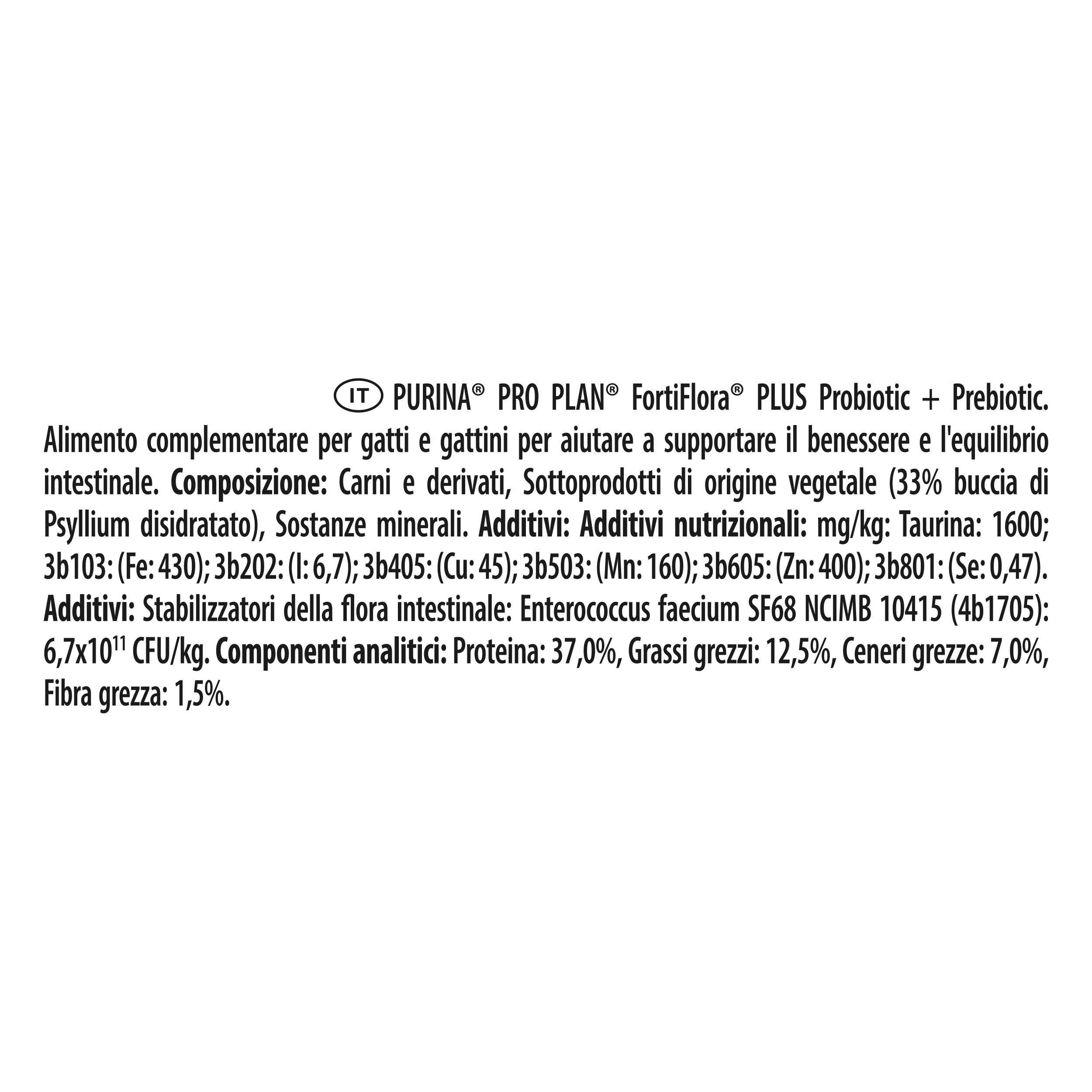 Integratore Probiotico e Prebiotico per Gatto – Purina PRO PLAN® FortiFlora Plus 30 bustine x 1,5 g