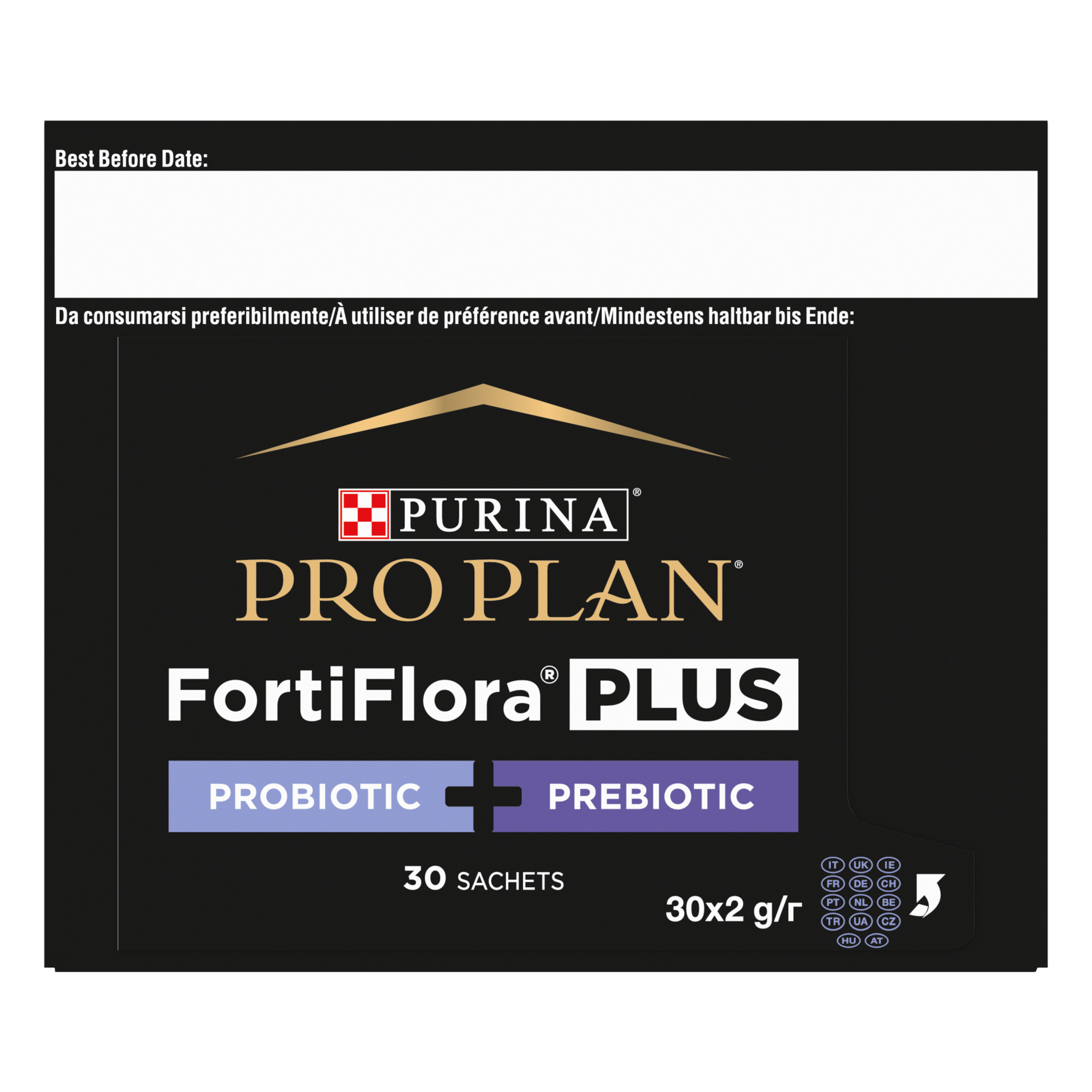 Integratore complementare probiotico e prebiotico per cane – Purina PRO PLAN® FortiFlora Plus 30 buste x 2 g
