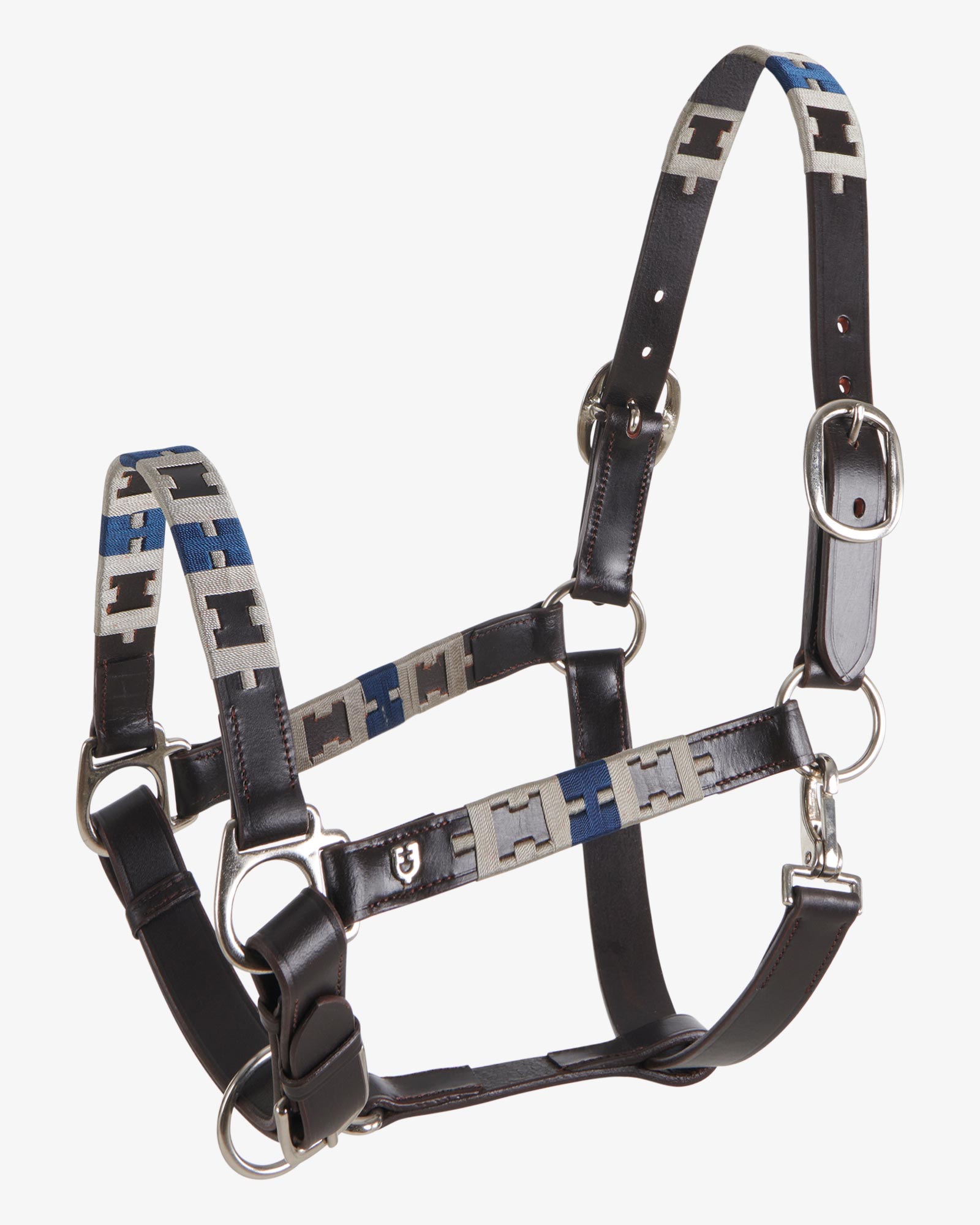 Leather halter with geometric pattern