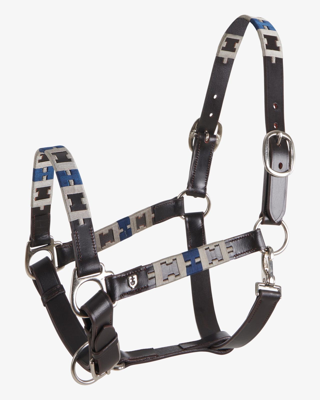 Leather halter with geometric pattern