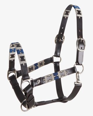 Leather halter with geometric pattern