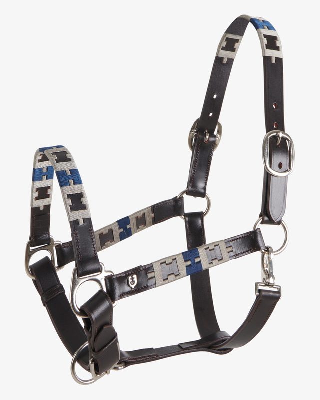 Leather halter with geometric pattern